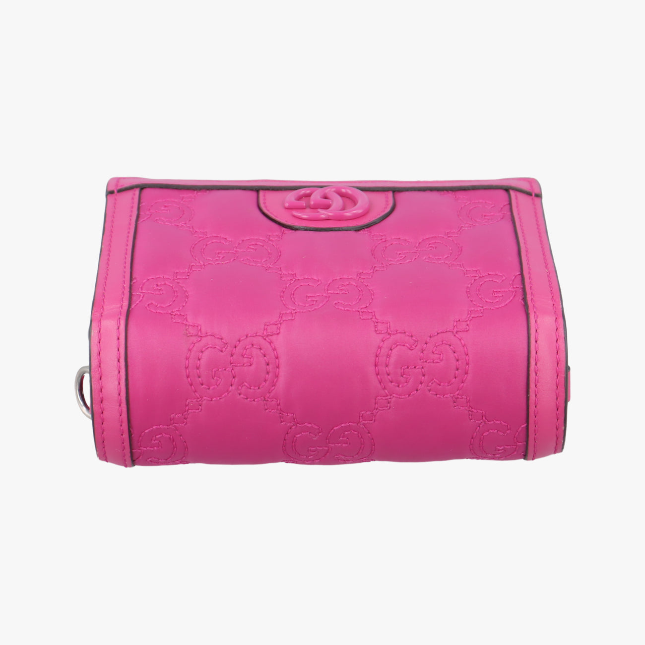 Pre-owned Gucci GG Quilted Mini Messenger Pink canvas x leather 723777 shoulderbag | stylenewstar
