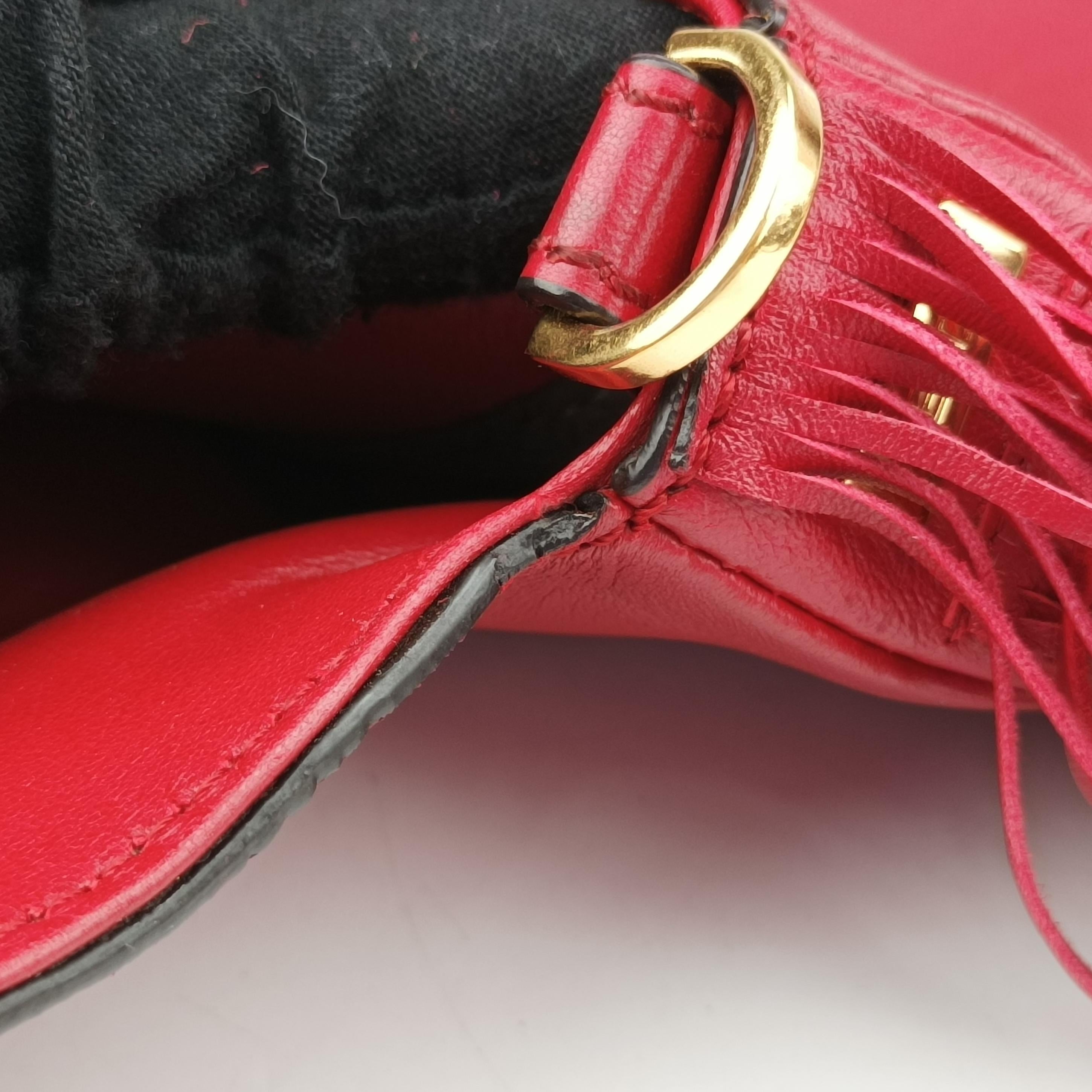 Secondhand Fendi BAGUETTE Red Leather 8BR600 shoulderbag | stylenewstar