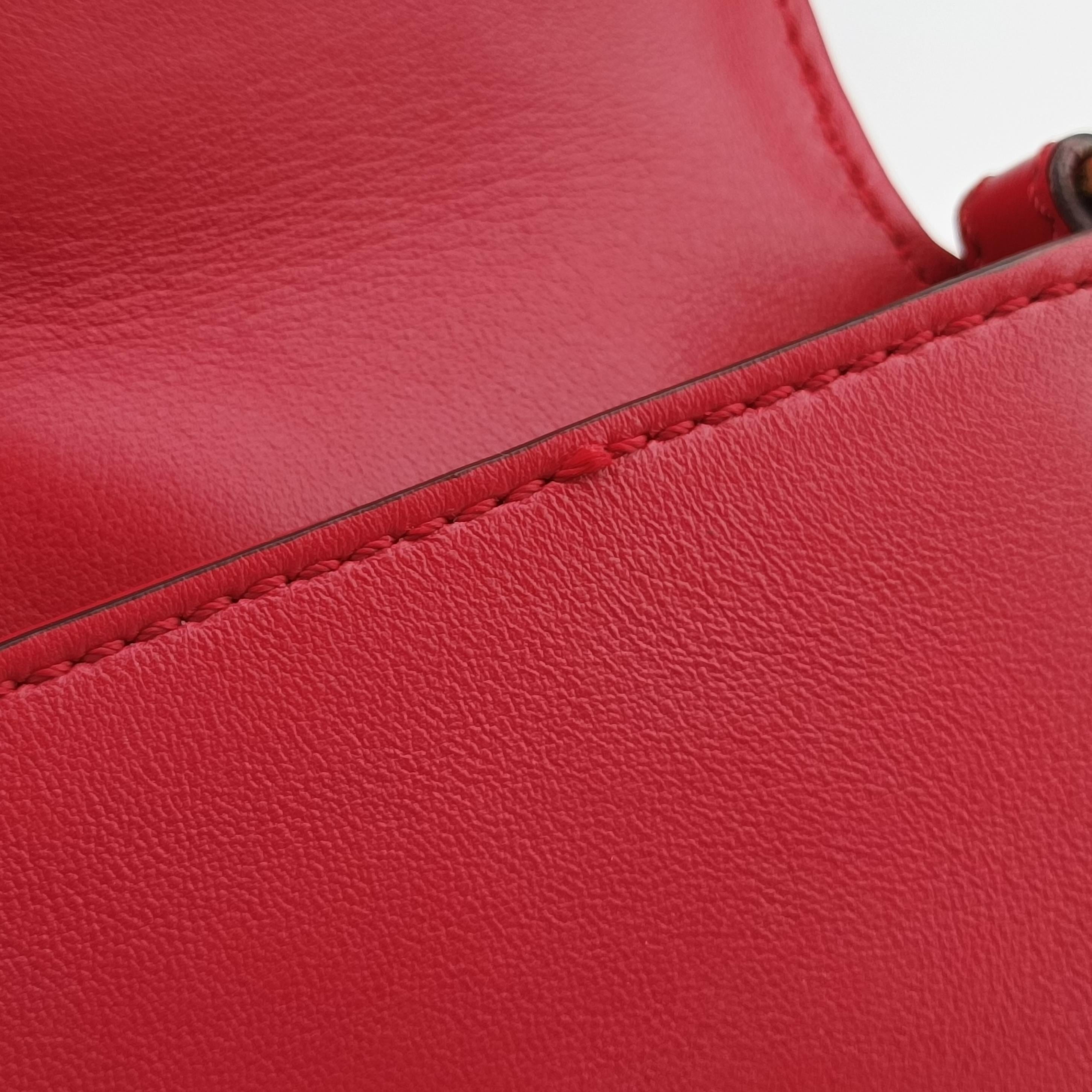 Secondhand Fendi BAGUETTE Red Leather 8BR600 shoulderbag | stylenewstar