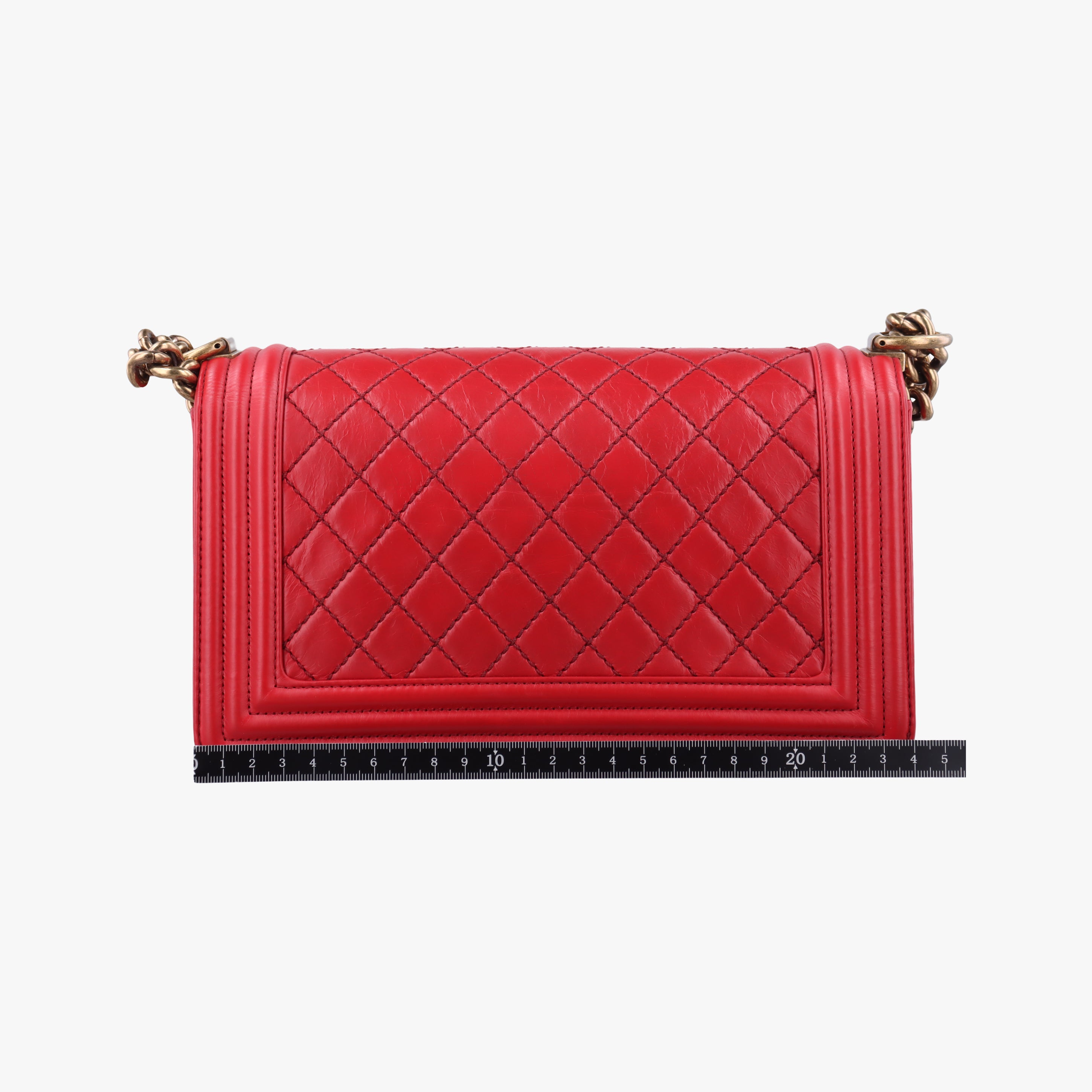 Pre-owned Chanel BOY CHANEL Red Leather A67086 shoulderbag | stylenewstar
