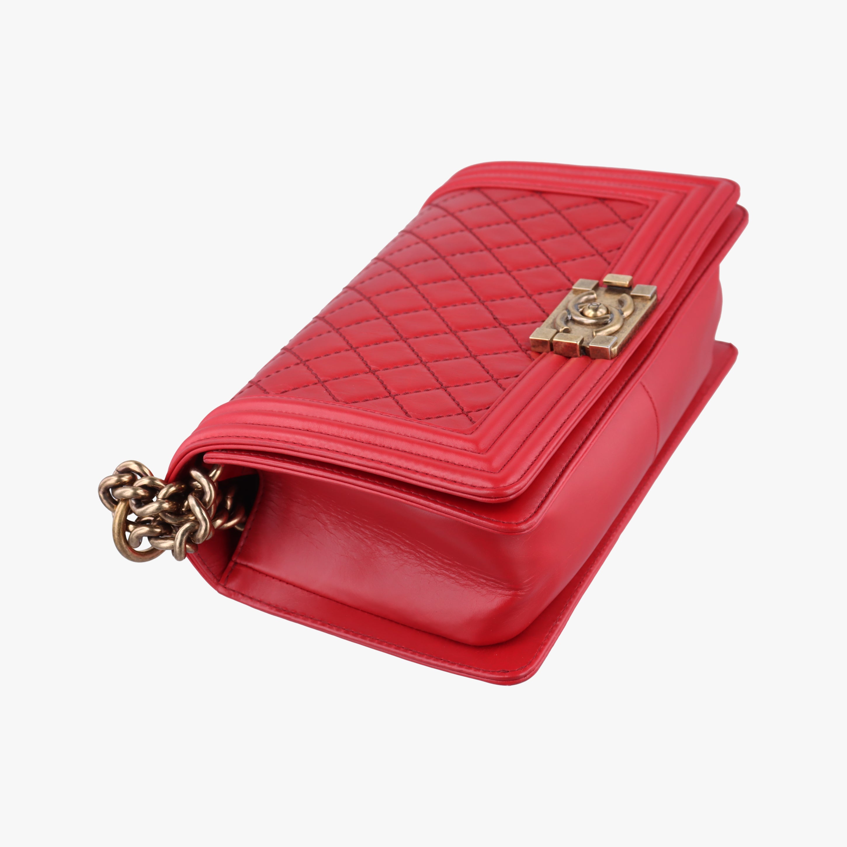 Pre-owned Chanel BOY CHANEL Red Leather A67086 shoulderbag | stylenewstar