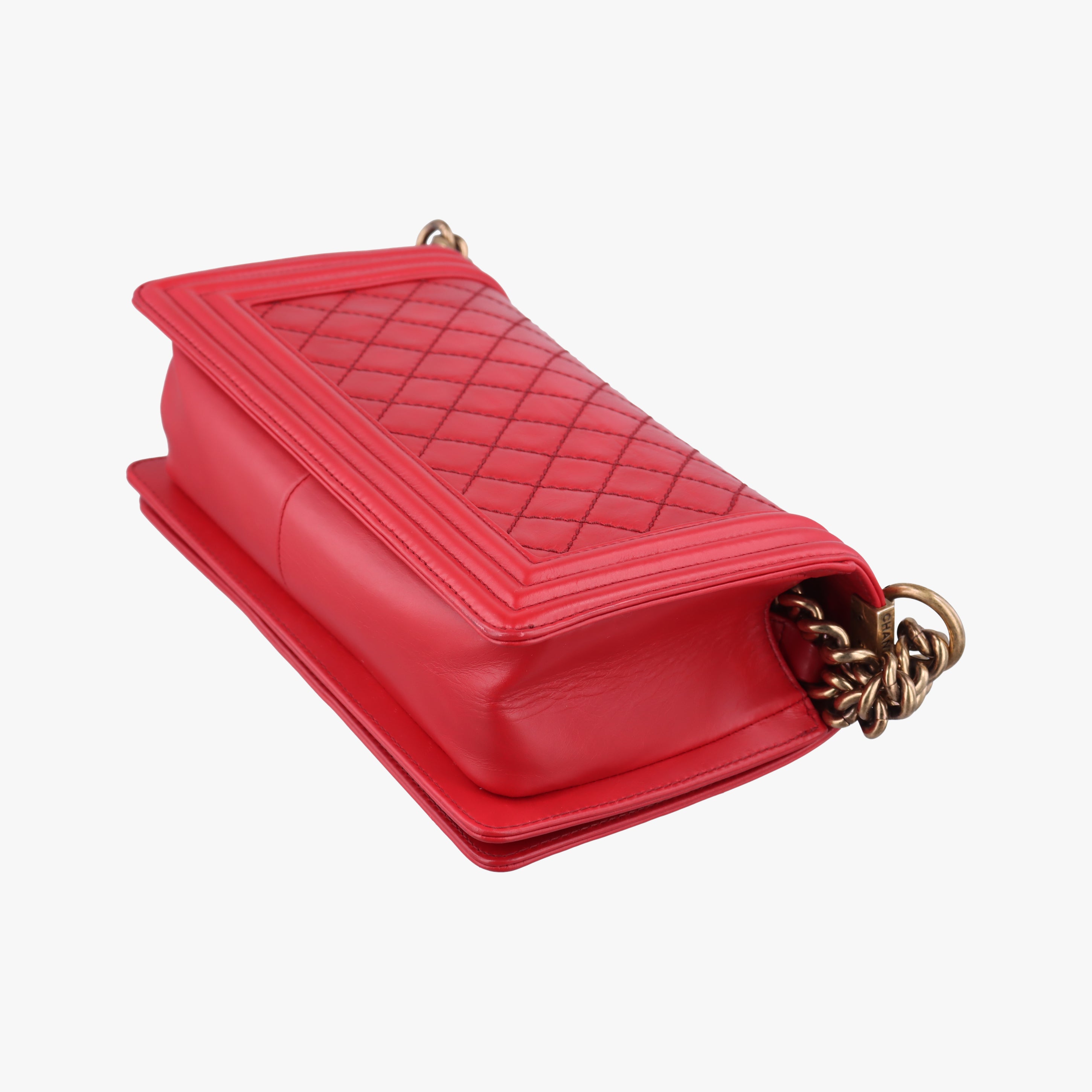 Pre-owned Chanel BOY CHANEL Red Leather A67086 shoulderbag | stylenewstar