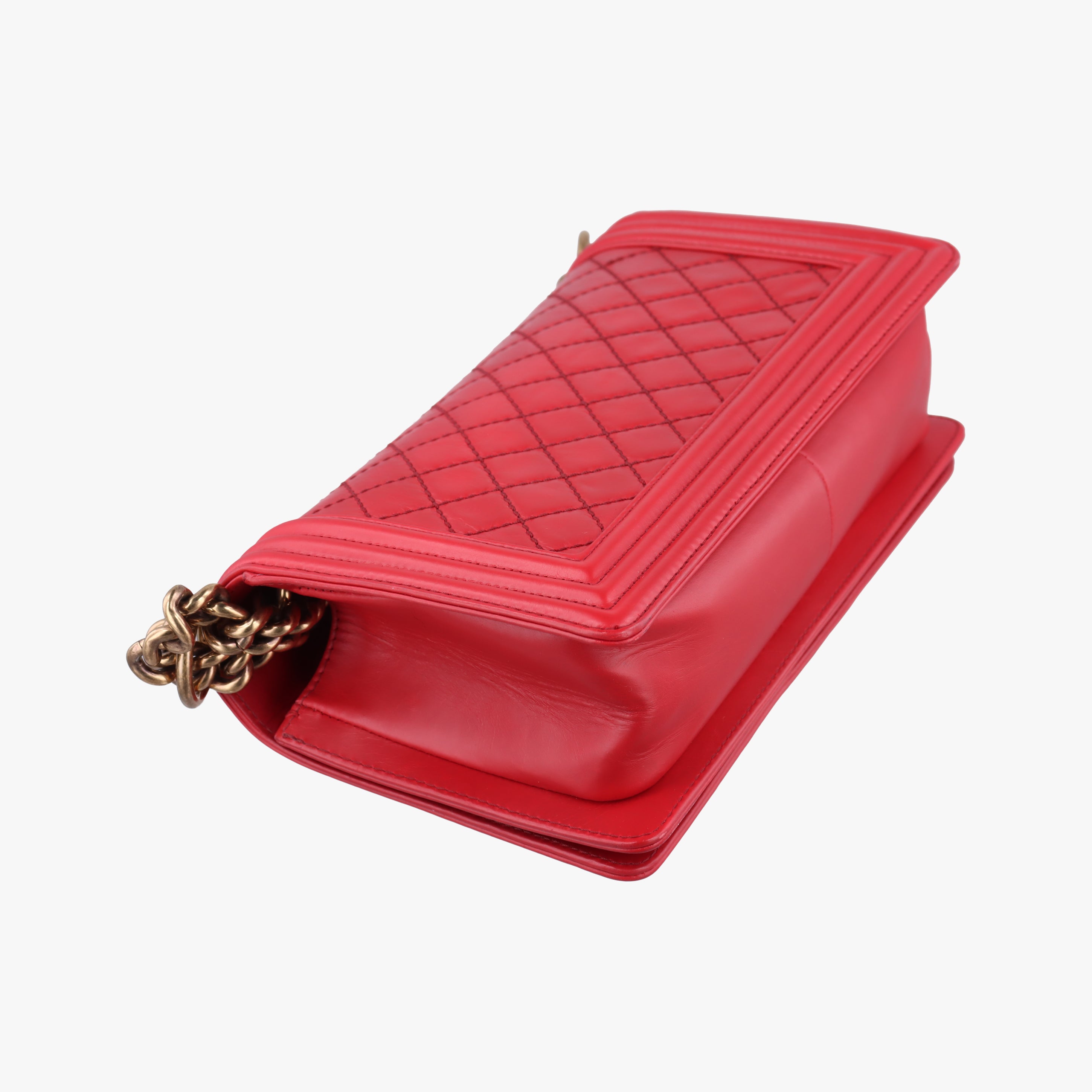 Pre-owned Chanel BOY CHANEL Red Leather A67086 shoulderbag | stylenewstar