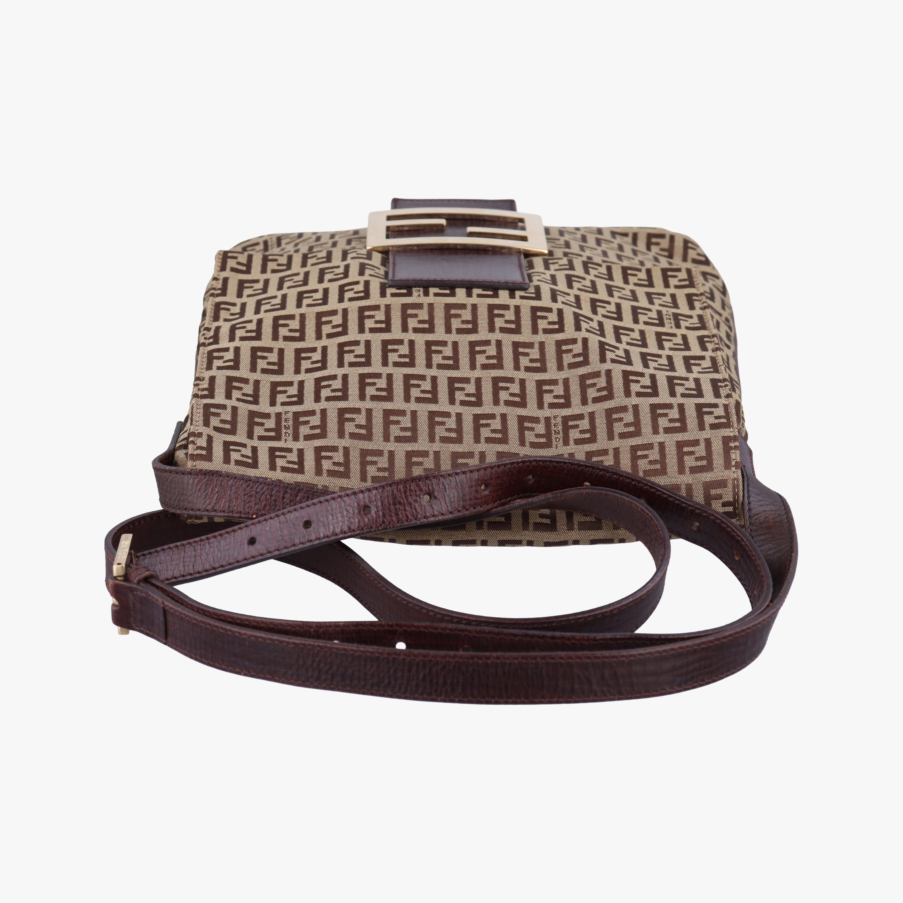 Secondhand Fendi Zucchino Brown canvas 8BT127 shoulderbag | stylenewstar