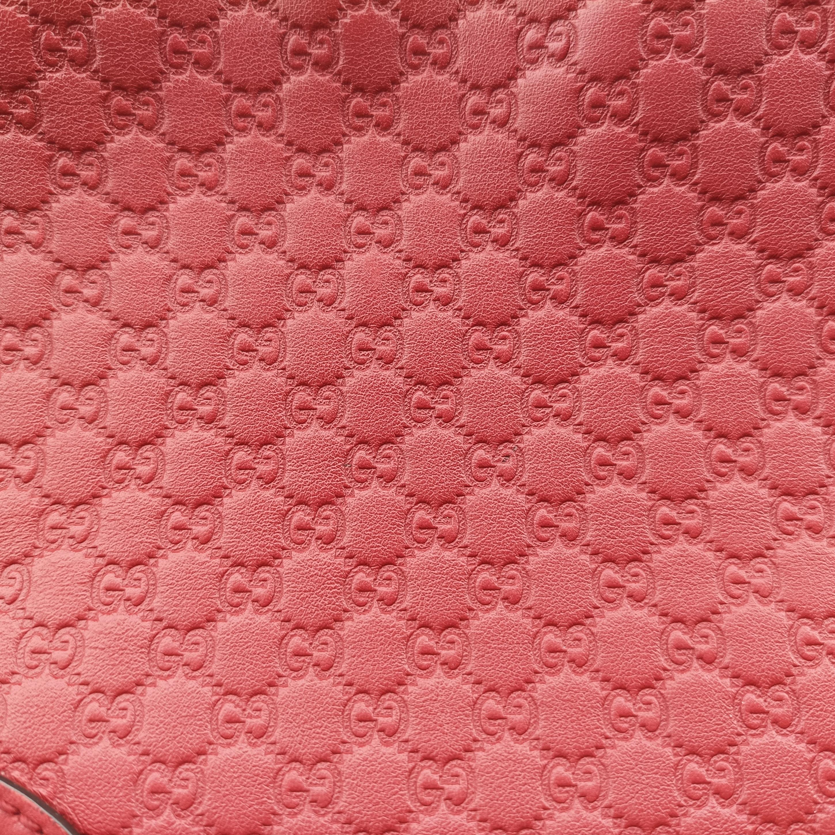 Pre-owned Gucci Bree Microguccissima Red Leather 449413 shoulderbag | stylenewstar