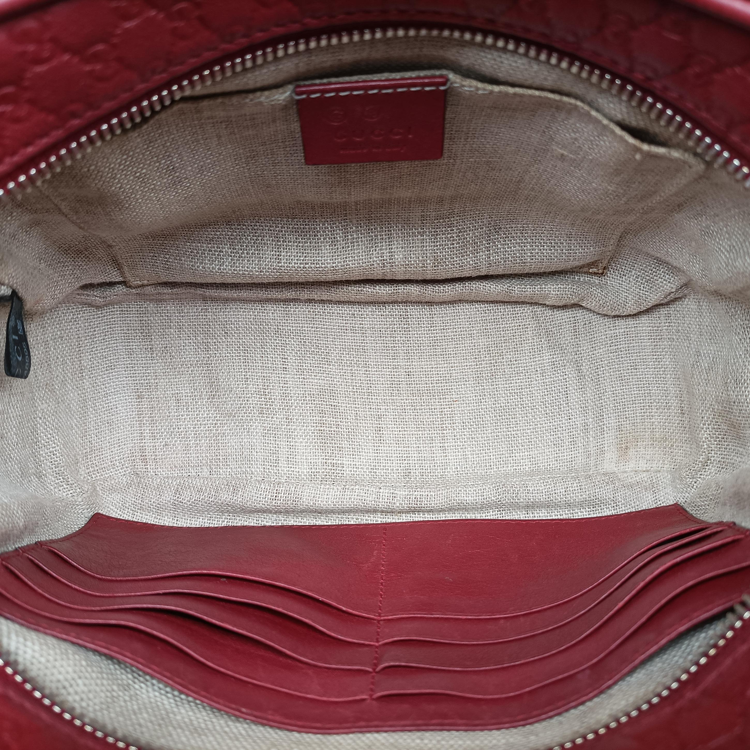 Pre-owned Gucci Bree Microguccissima Red Leather 449413 shoulderbag | stylenewstar