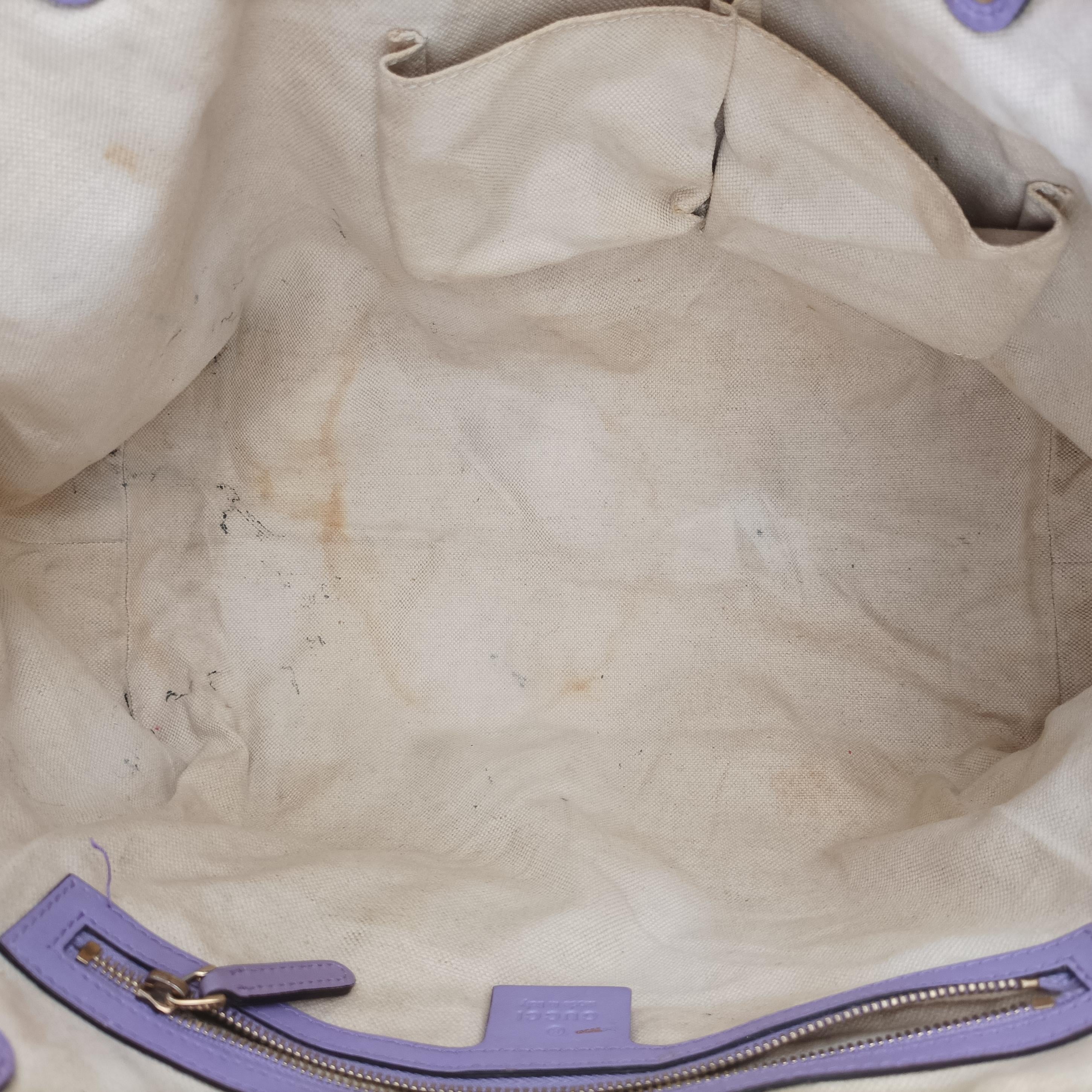 Pre-owned Gucci GG Craft Purple Leather 247209 shoulderbag | stylenewstar