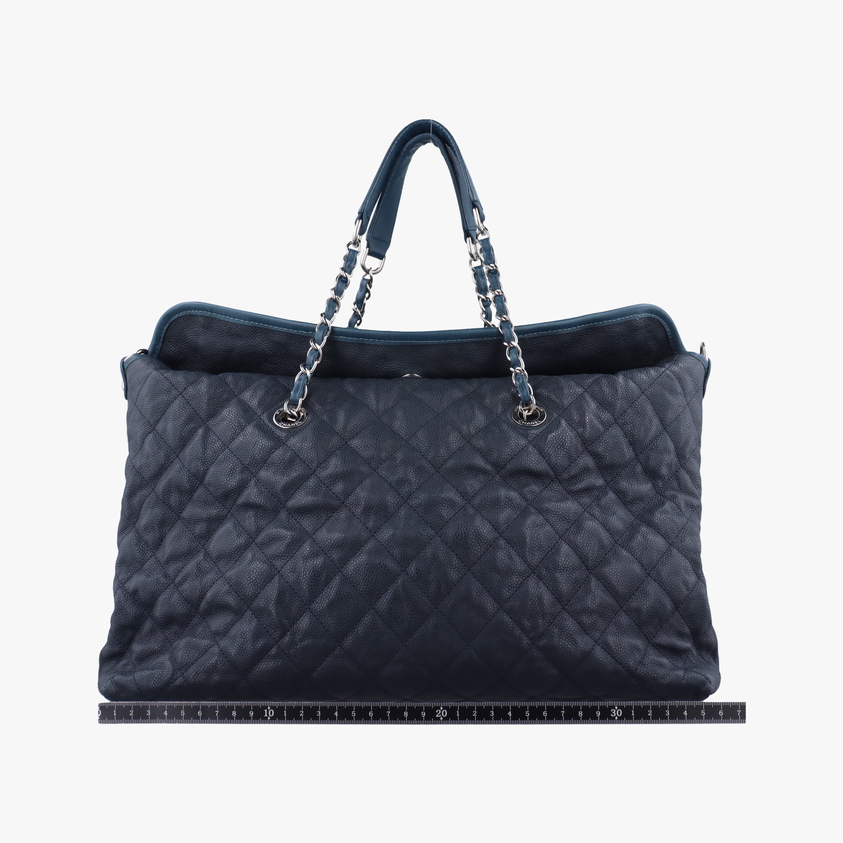 Pre-owned Chanel French Riviera Hobo Dark Navy Leather A66804 shoulderbag | stylenewstar