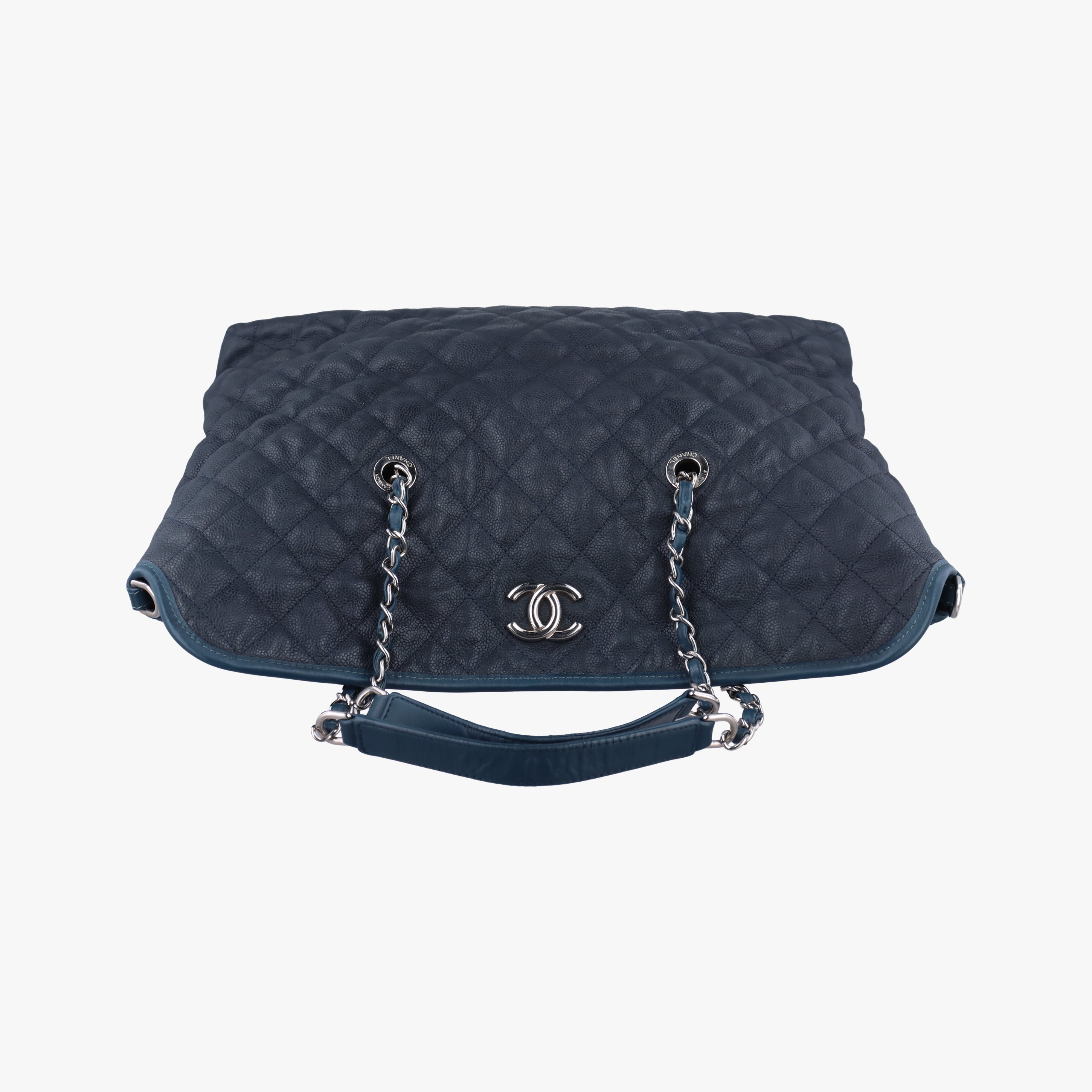 Pre-owned Chanel French Riviera Hobo Dark Navy Leather A66804 shoulderbag | stylenewstar