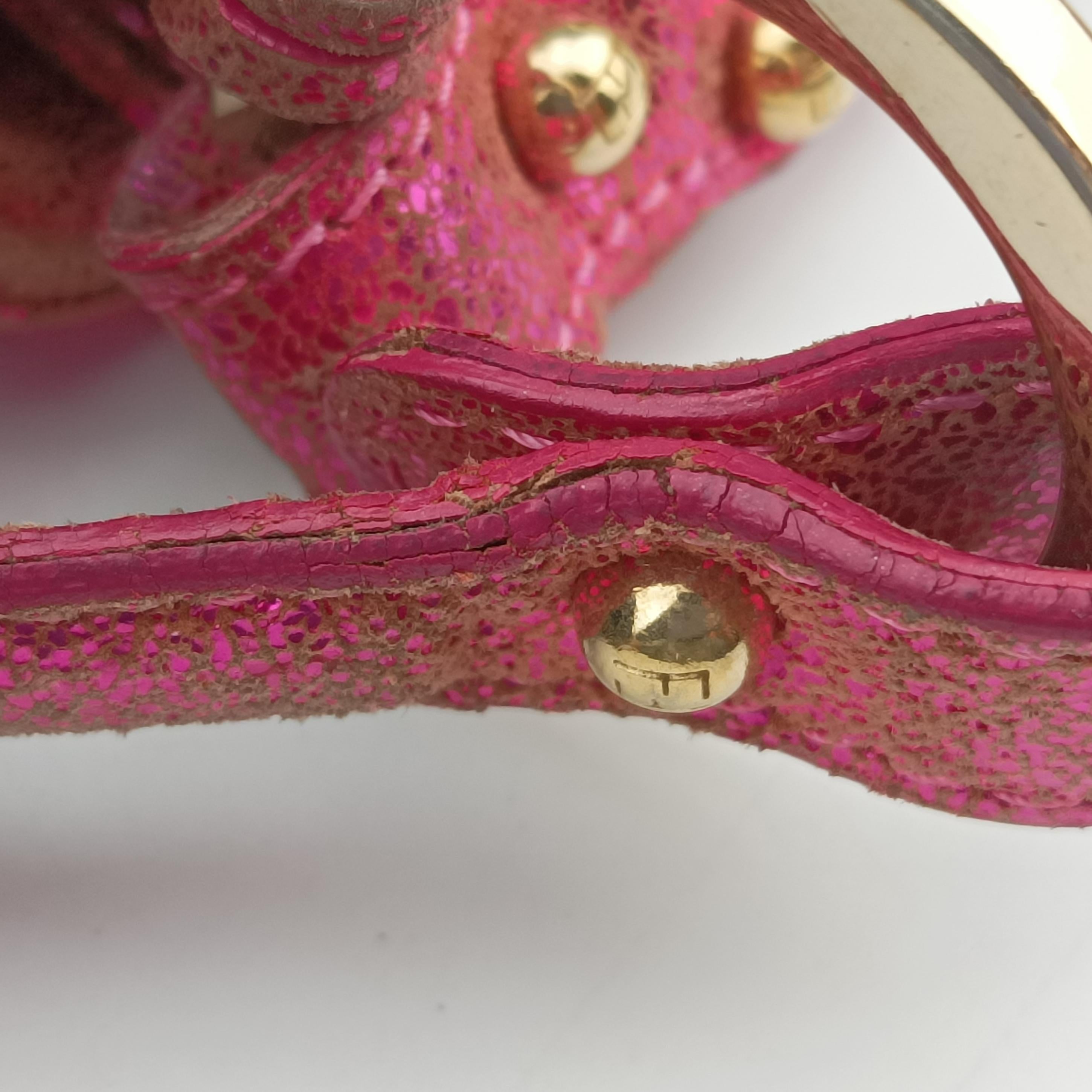 Pre-owned Fendi Chef Pink Leather 8BR353 shoulderbag | stylenewstar