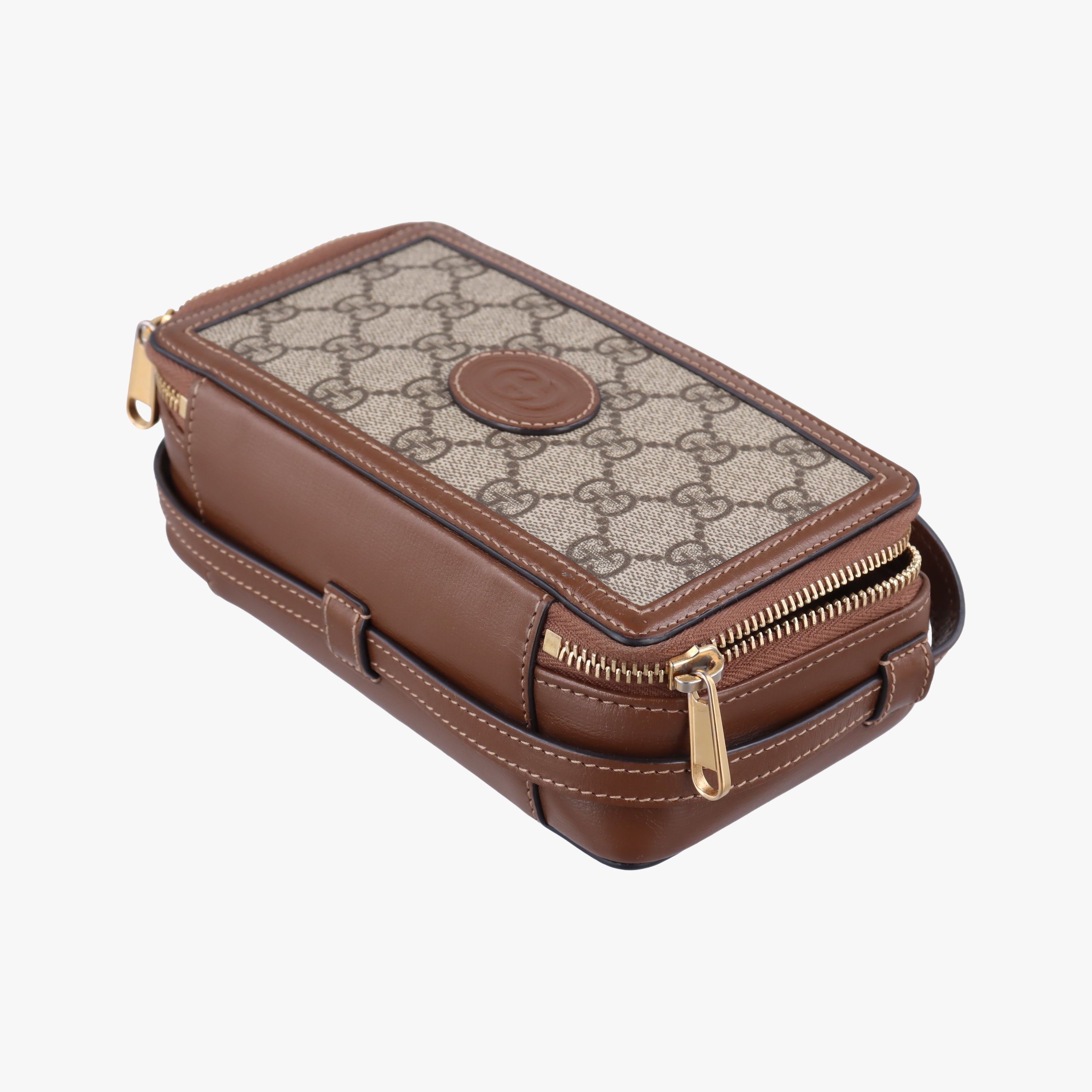 Vintage Gucci Interlocking G Brown PVC coated canvas 671674 shoulderbag | stylenewstar