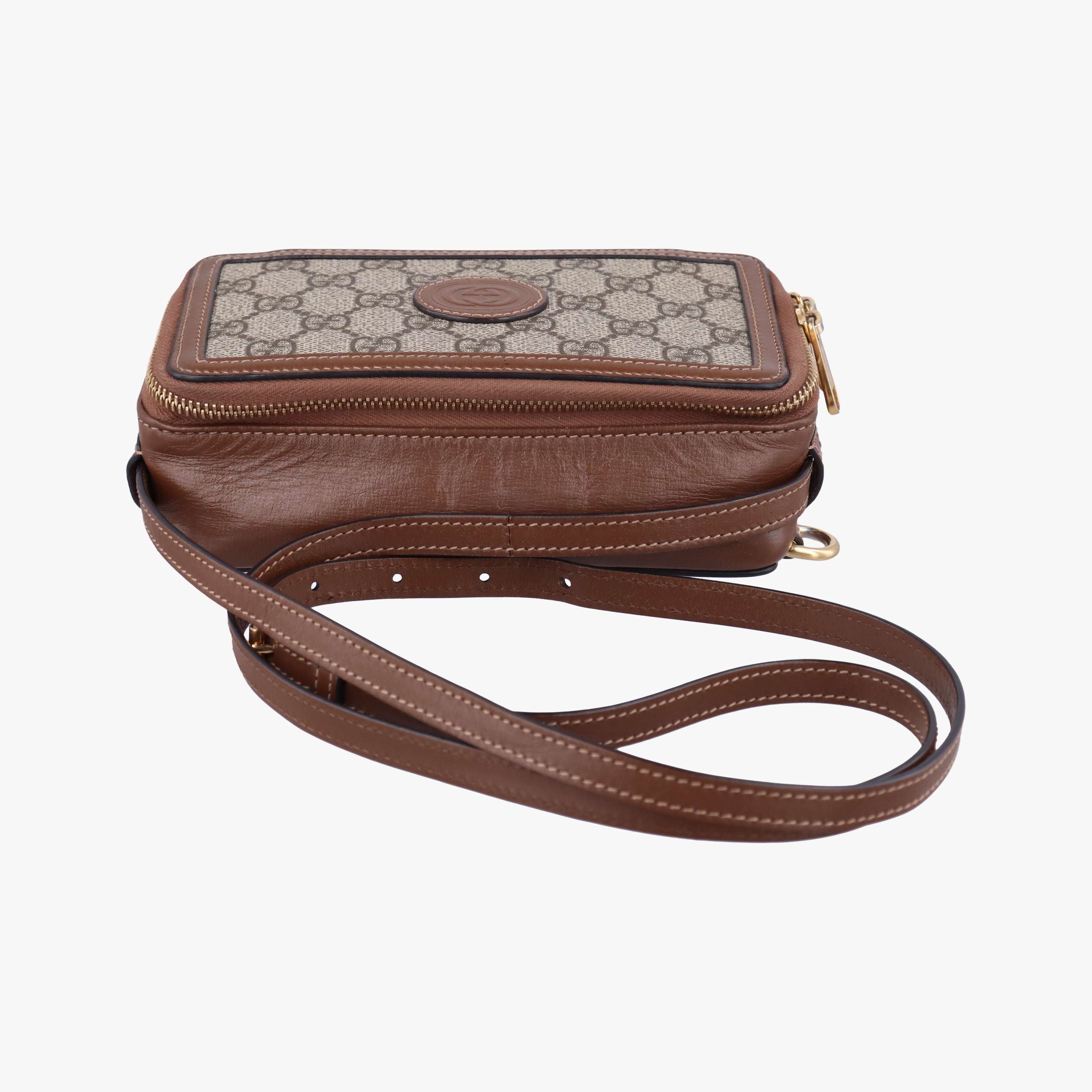 Vintage Gucci Interlocking G Brown PVC coated canvas 671674 shoulderbag | stylenewstar