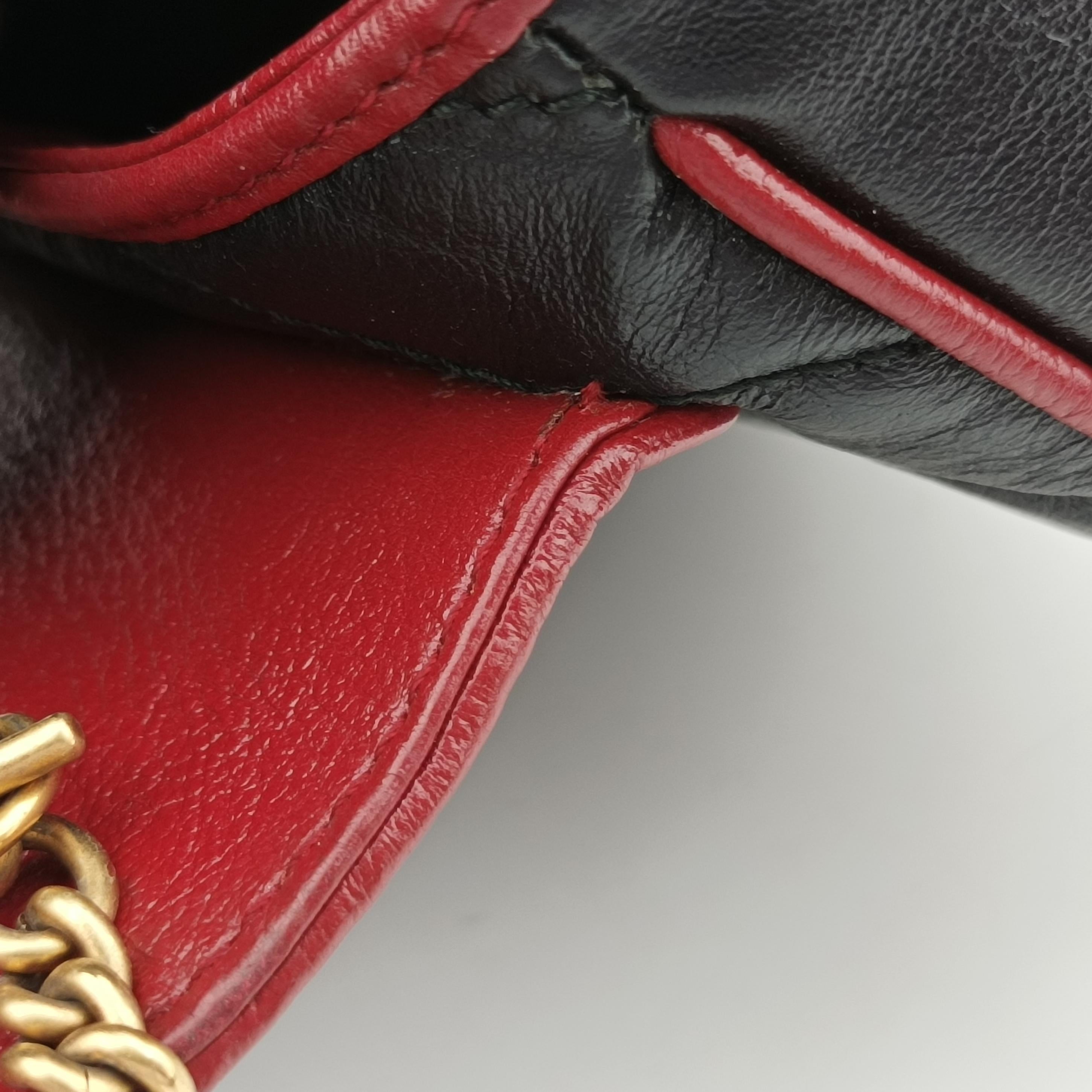 Secondhand Gucci GG Marmont Black×Red Leather 574969 shoulderbag | stylenewstar