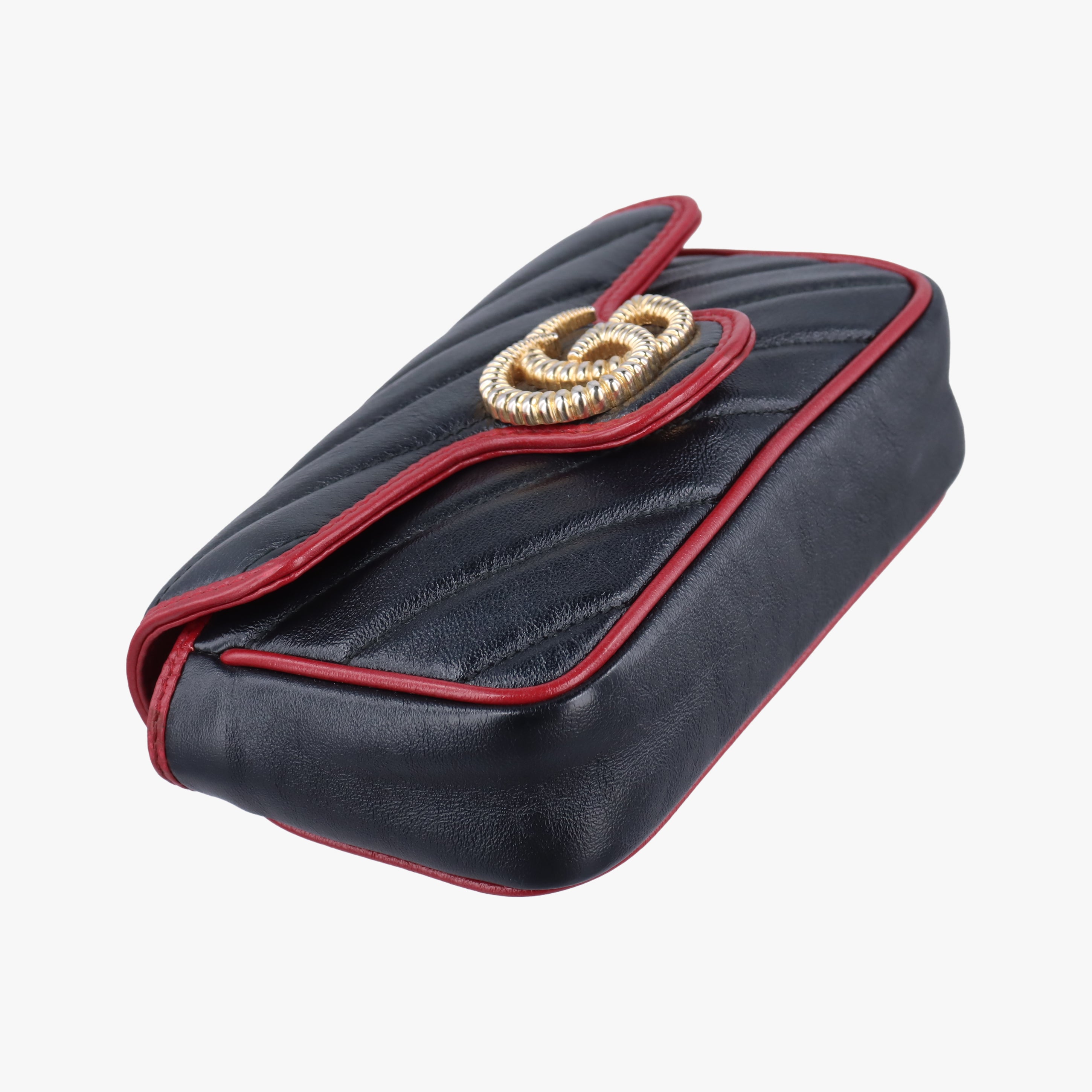 Secondhand Gucci GG Marmont Black×Red Leather 574969 shoulderbag | stylenewstar