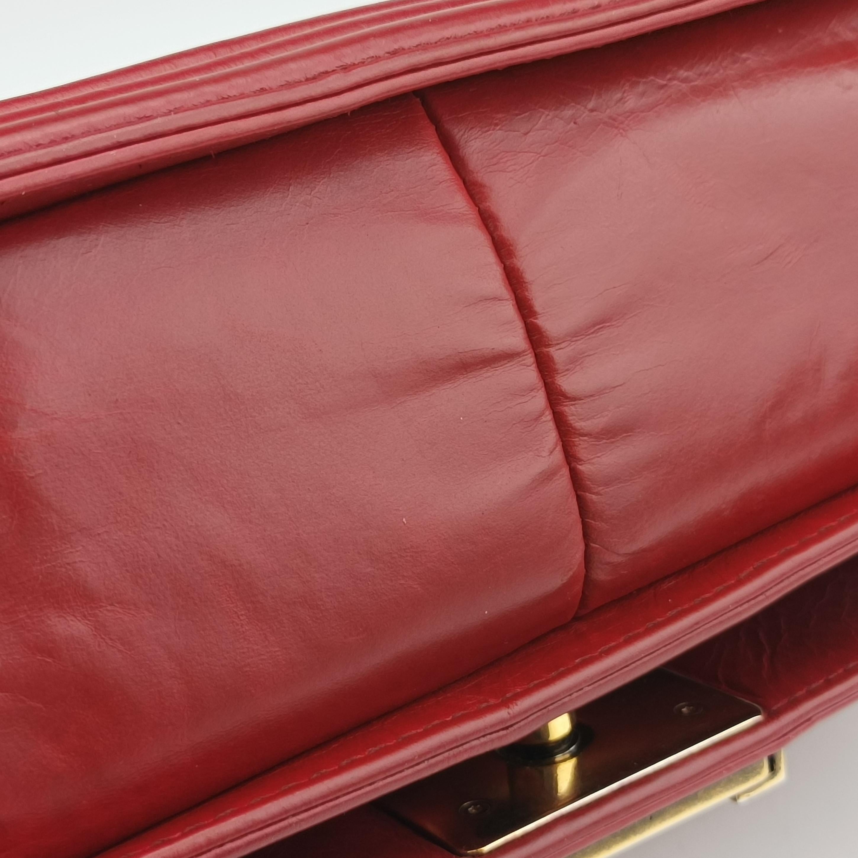 Pre-owned Chanel BOY CHANEL Red Leather A67087 shoulderbag | stylenewstar