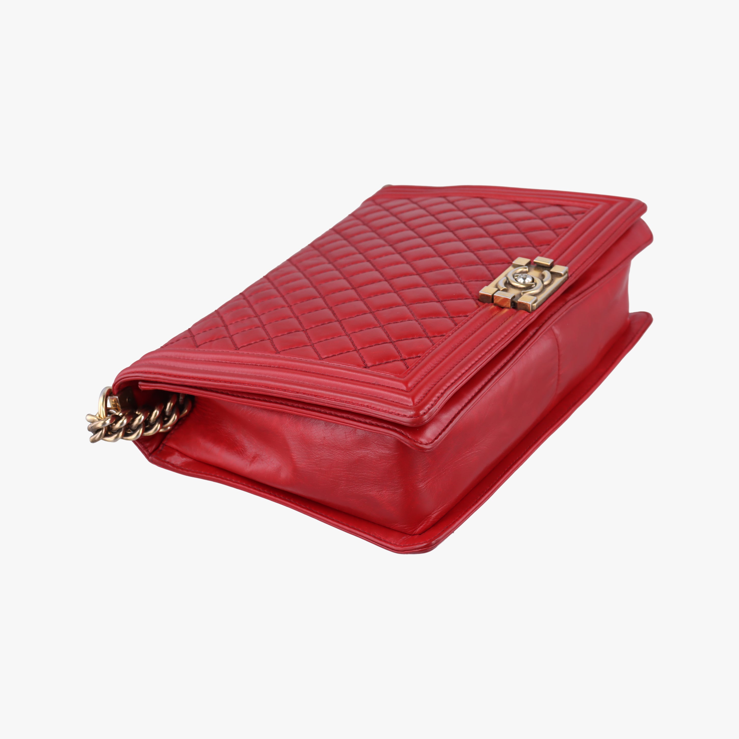 Pre-owned Chanel BOY CHANEL Red Leather A67087 shoulderbag | stylenewstar