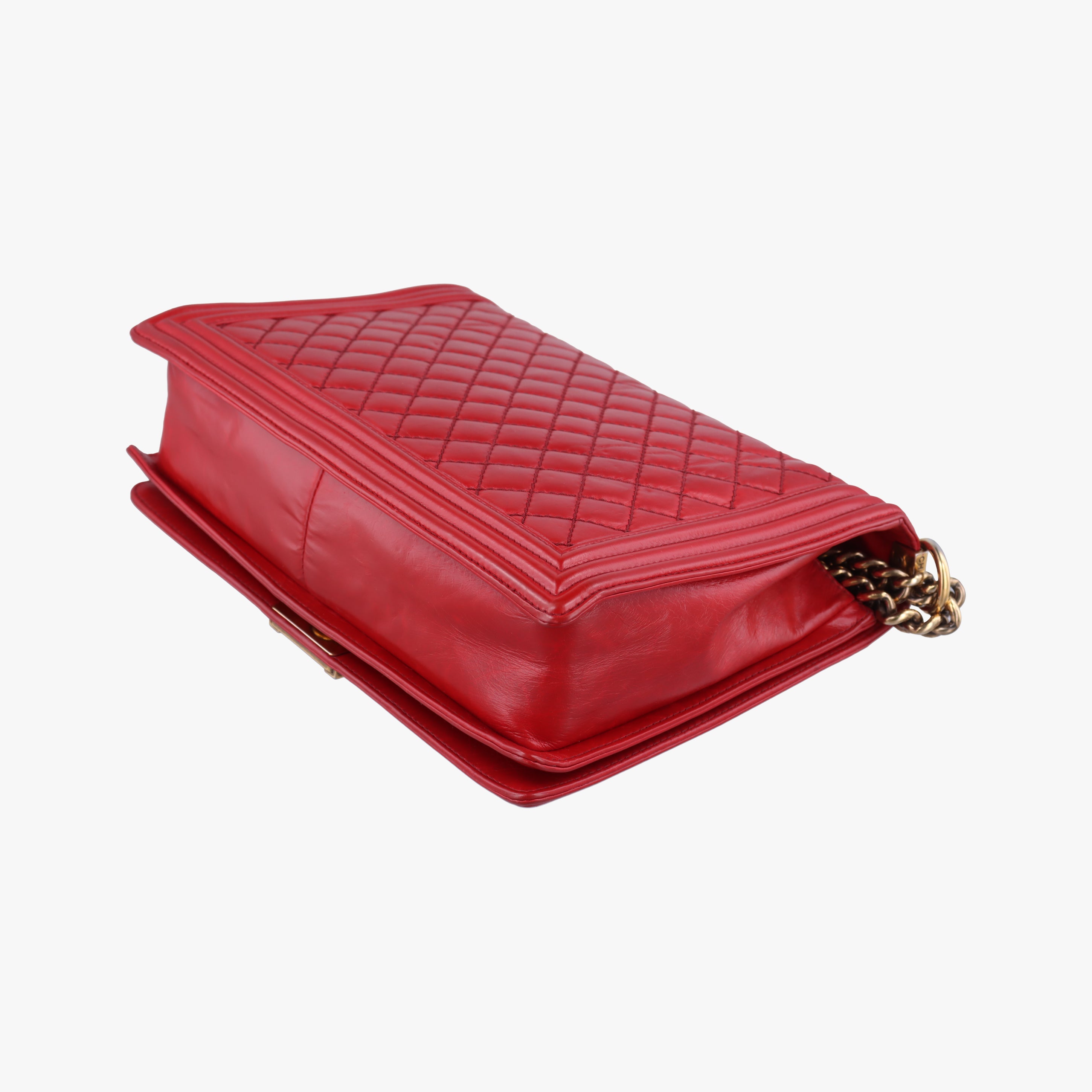 Pre-owned Chanel BOY CHANEL Red Leather A67087 shoulderbag | stylenewstar