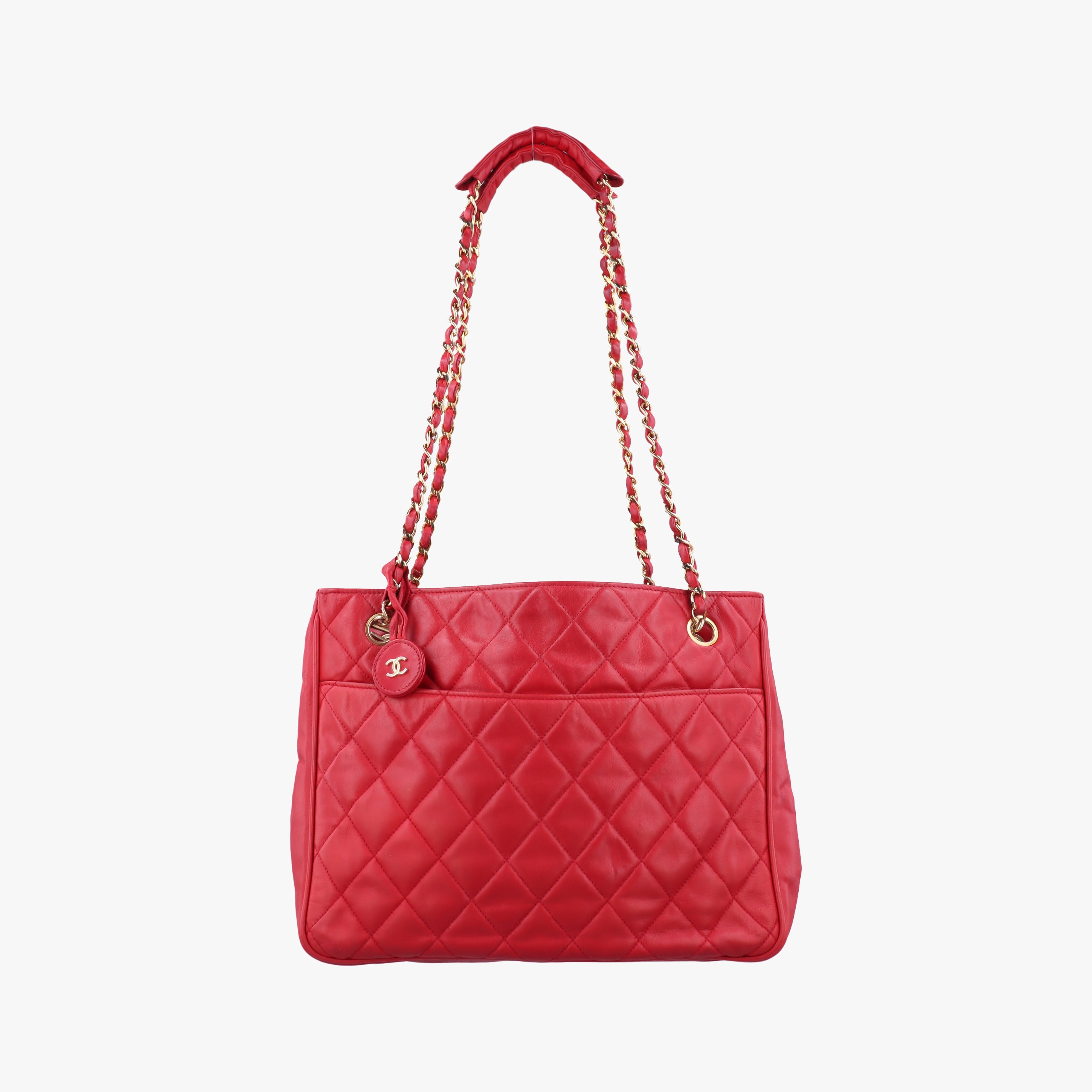 Vintage Chanel Matelasse Red lambskin  shoulderbag | stylenewstar