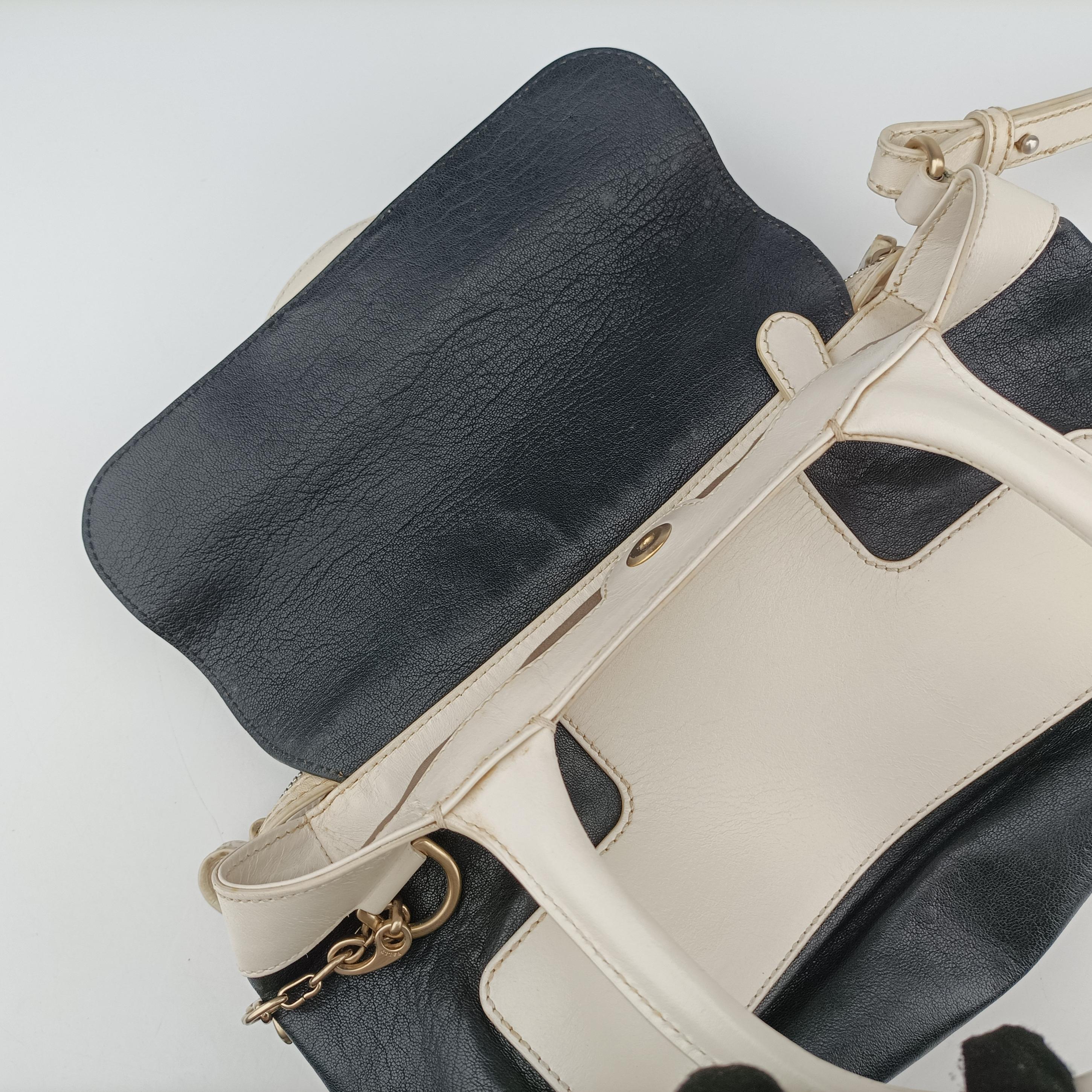 Secondhand Bally Medium Boston Golf Black x White leather  shoulderbag | stylenewstar