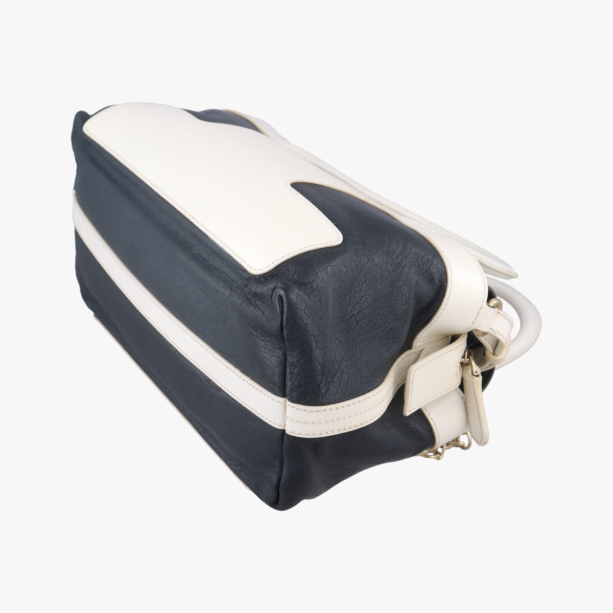 Secondhand Bally Medium Boston Golf Black x White leather  shoulderbag | stylenewstar