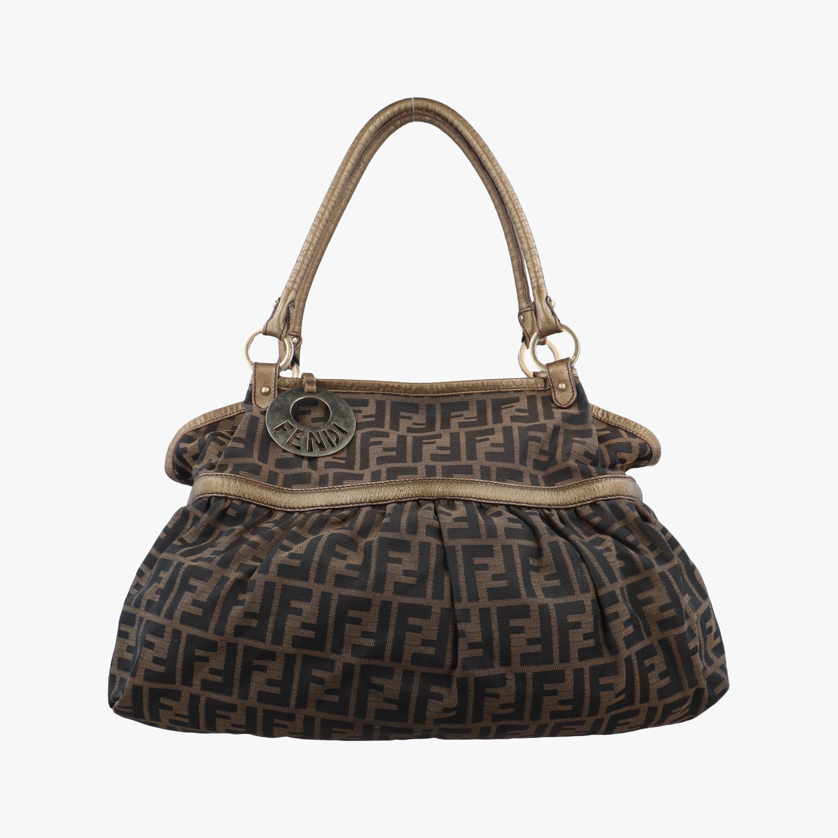 Pre-owned Fendi Zucca Print Brown canvas 8BH186 handbag | stylenewstar