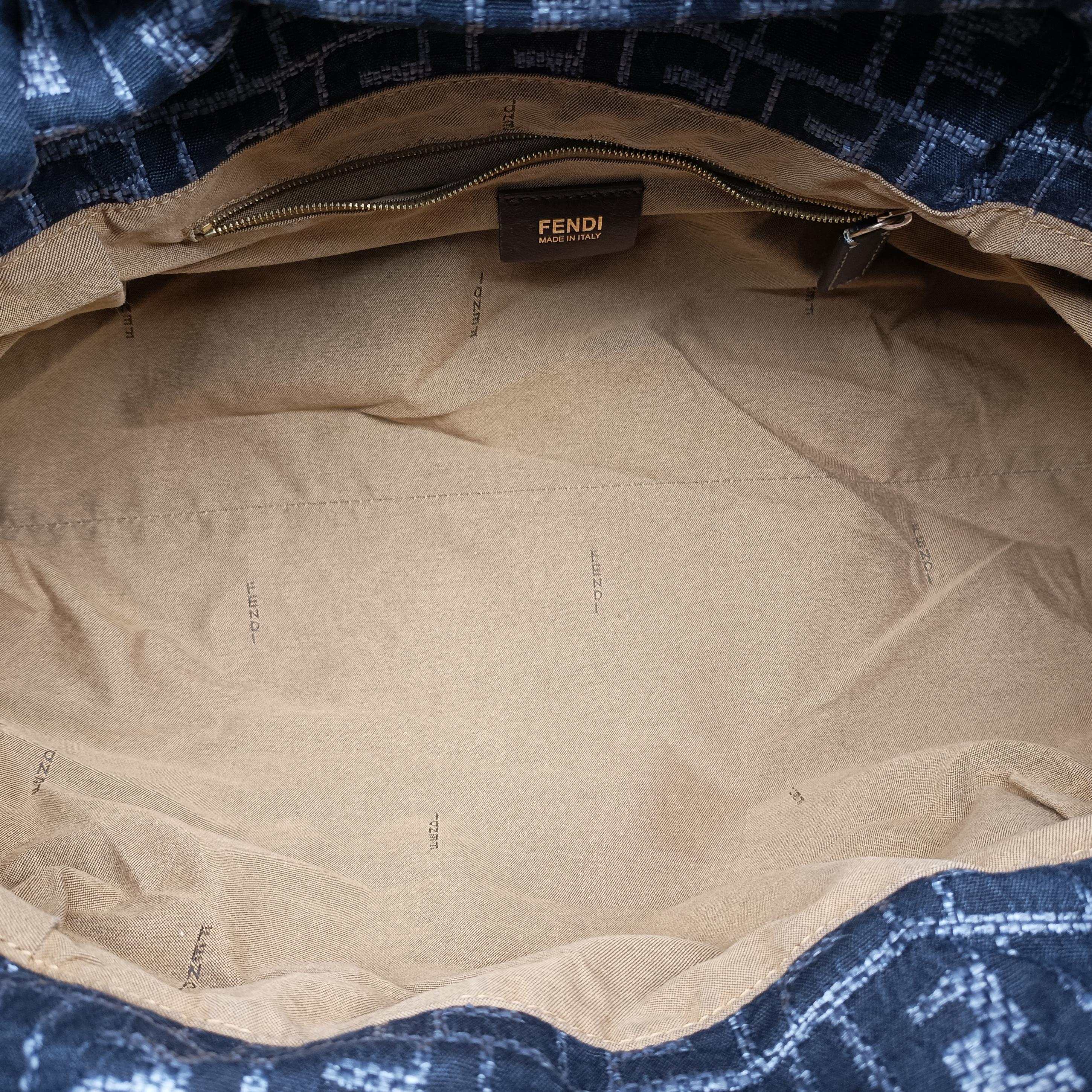 Vintage Fendi Zucca Print Blue Canvas 8BH186 handbag | stylenewstar