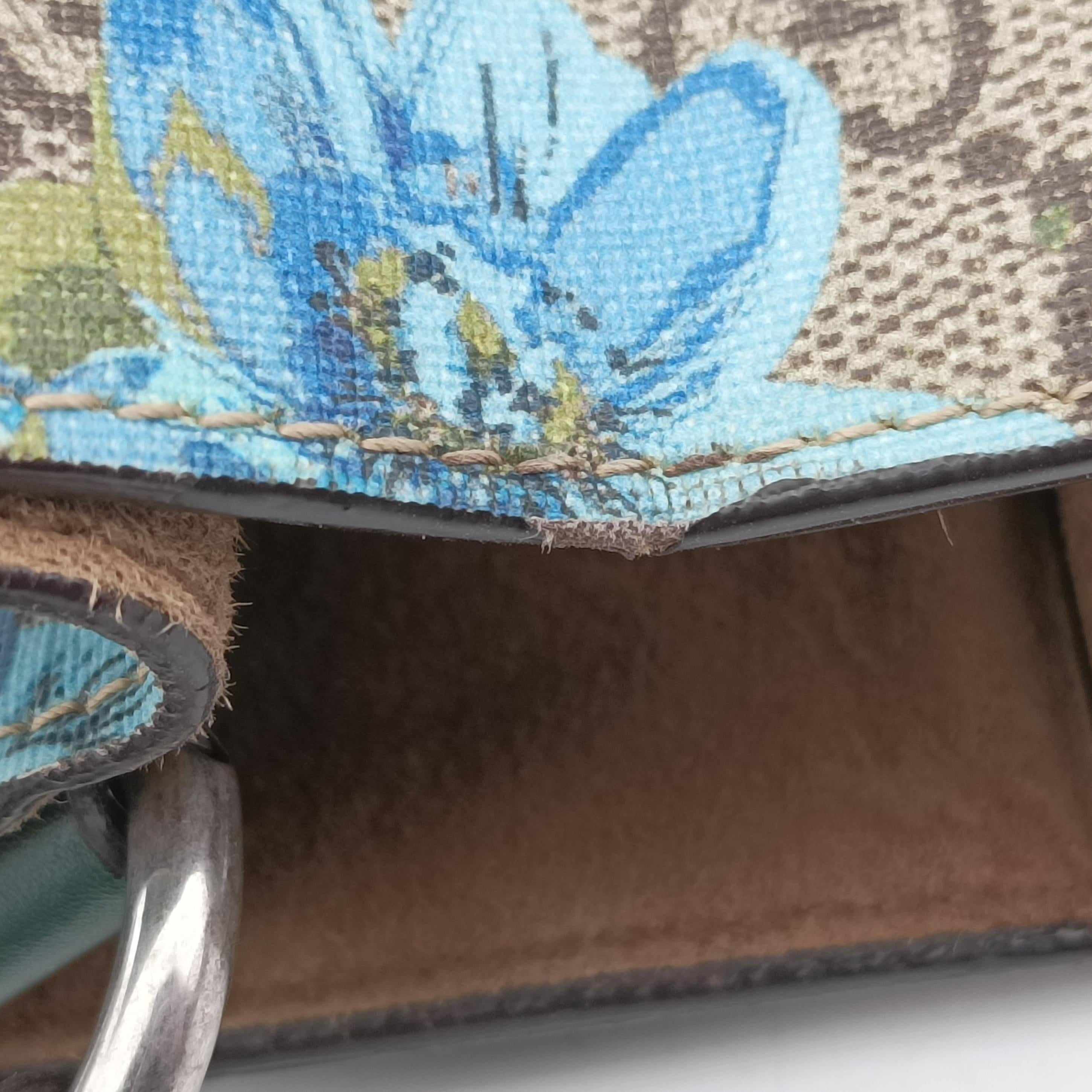 Pre-owned Gucci GG Supreme Linea C Blooms GucciGhost Beige x Multicolour PVC coated canvas 414476 shoulderbag | stylenewstar