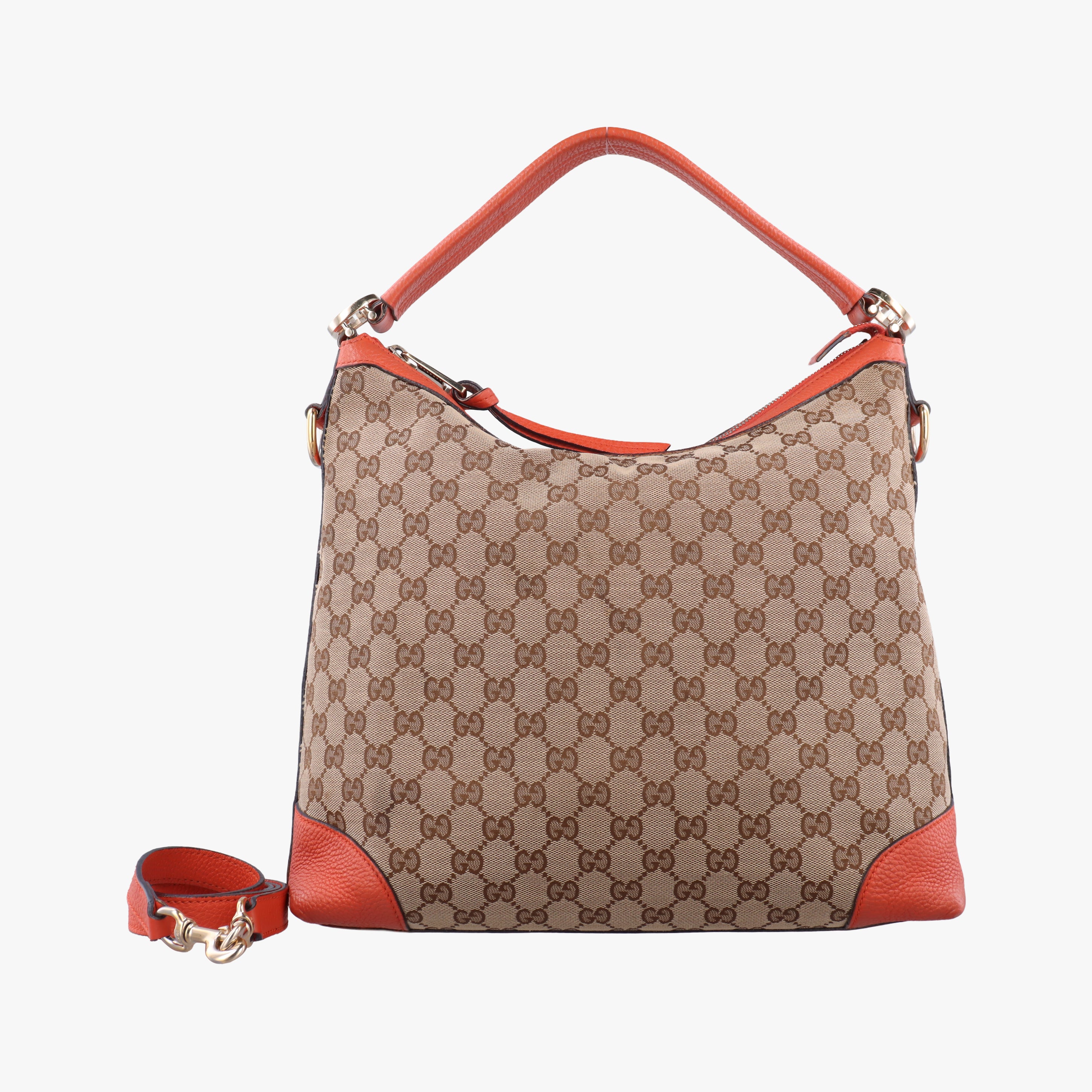 Pre-owned Gucci Miss GG Hobo beige×orange canvas x leather 326514 shoulderbag | stylenewstar