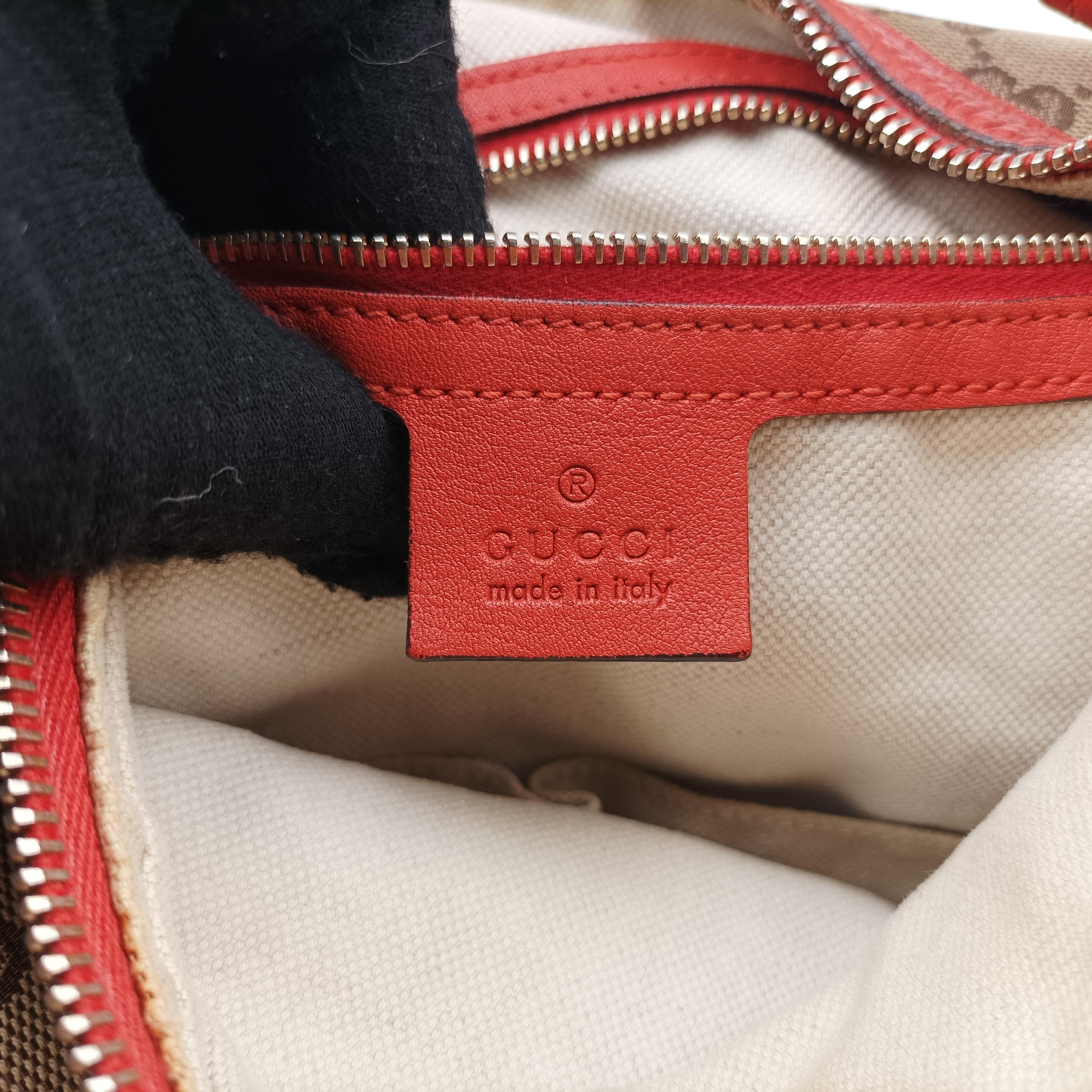 Pre-owned Gucci Miss GG Hobo beige×orange canvas x leather 326514 shoulderbag | stylenewstar