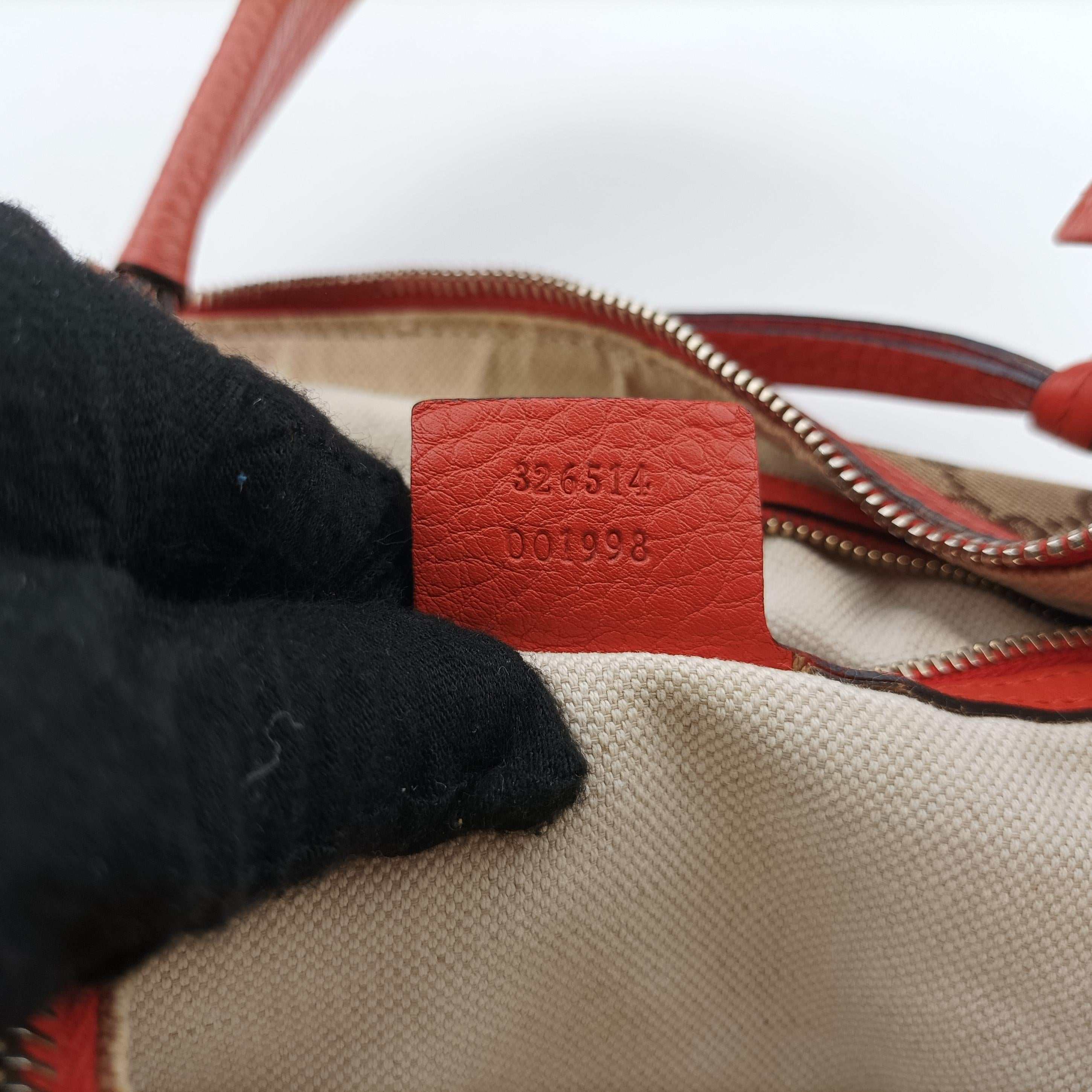 Pre-owned Gucci Miss GG Hobo beige×orange canvas x leather 326514 shoulderbag | stylenewstar