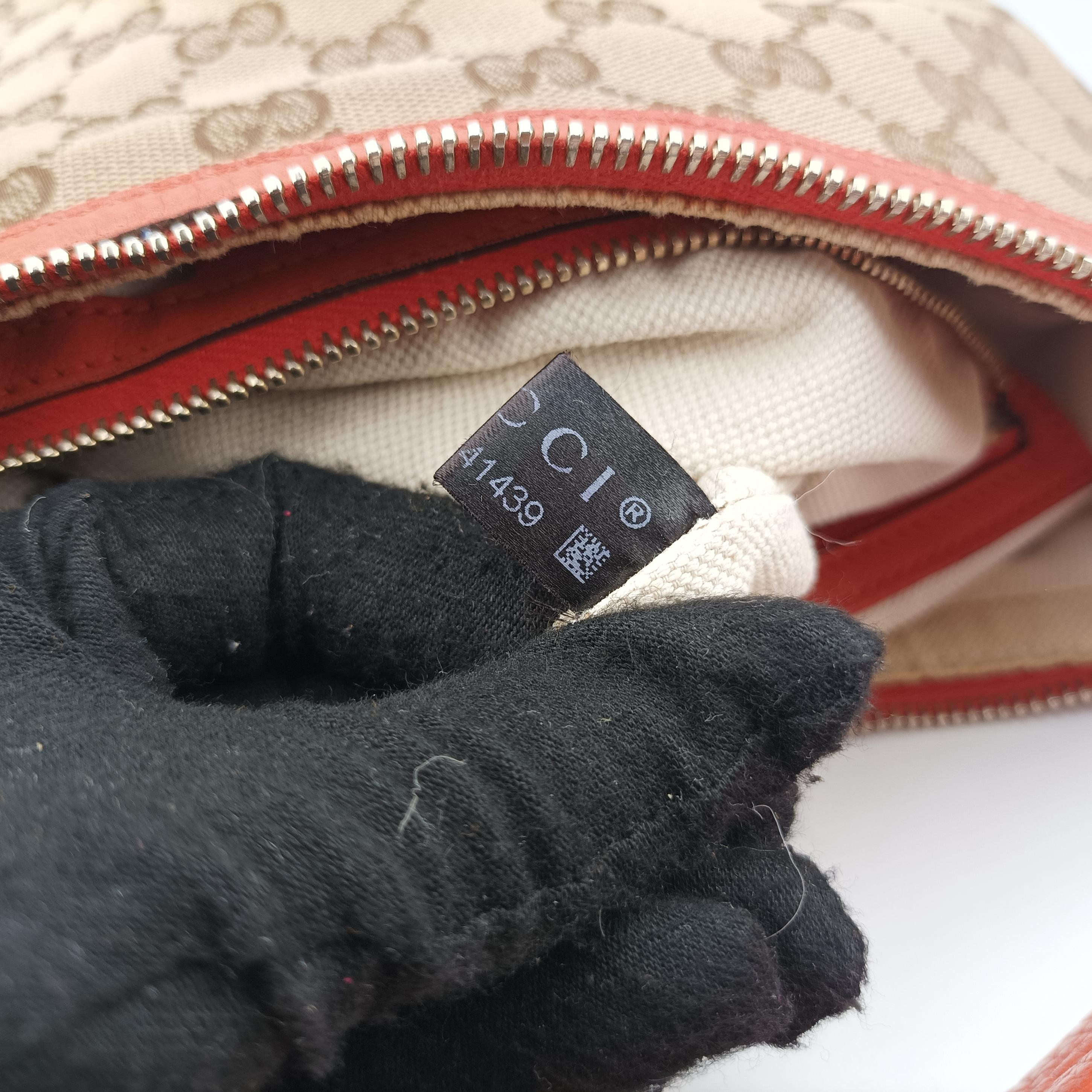 Pre-owned Gucci Miss GG Hobo beige×orange canvas x leather 326514 shoulderbag | stylenewstar