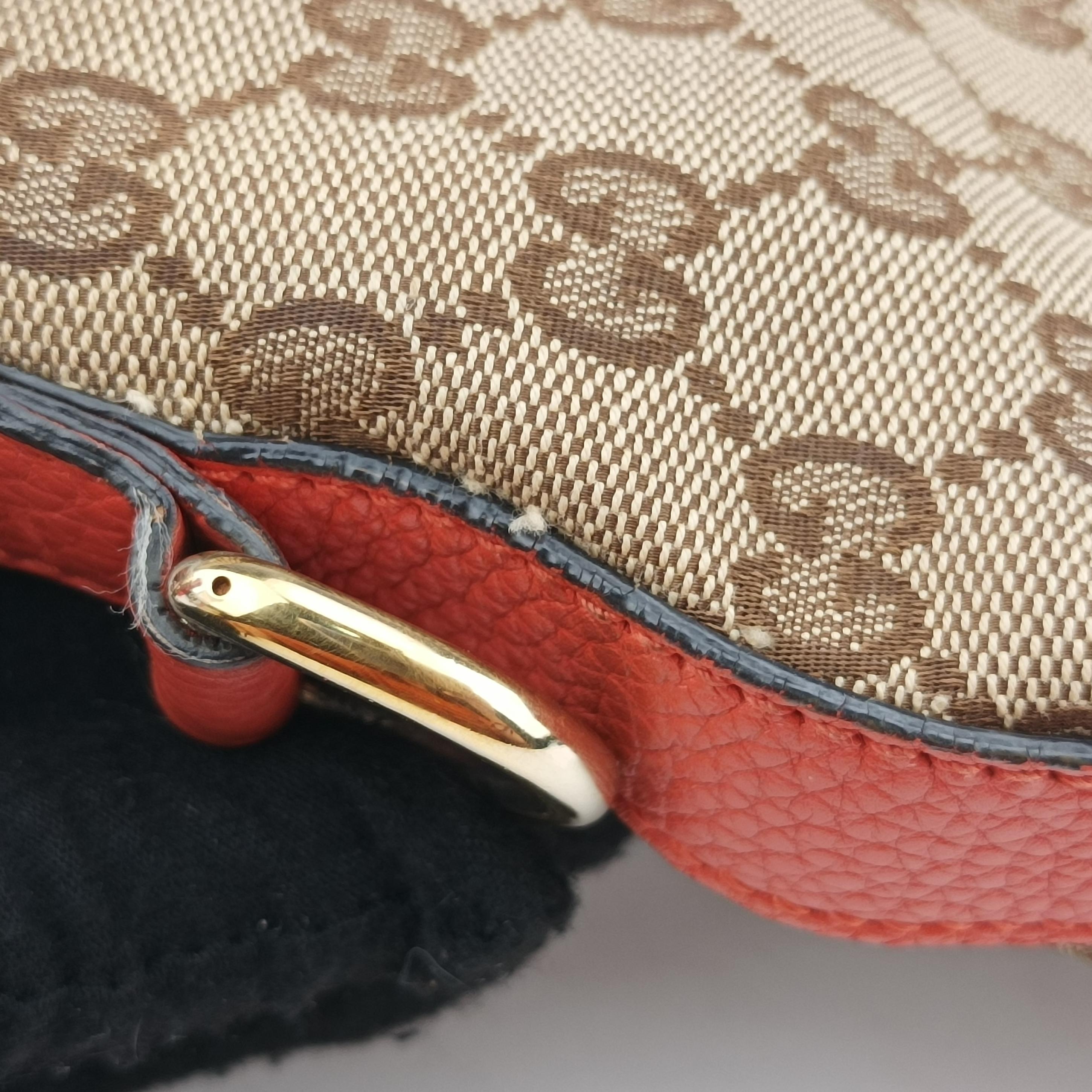 Pre-owned Gucci Miss GG Hobo beige×orange canvas x leather 326514 shoulderbag | stylenewstar