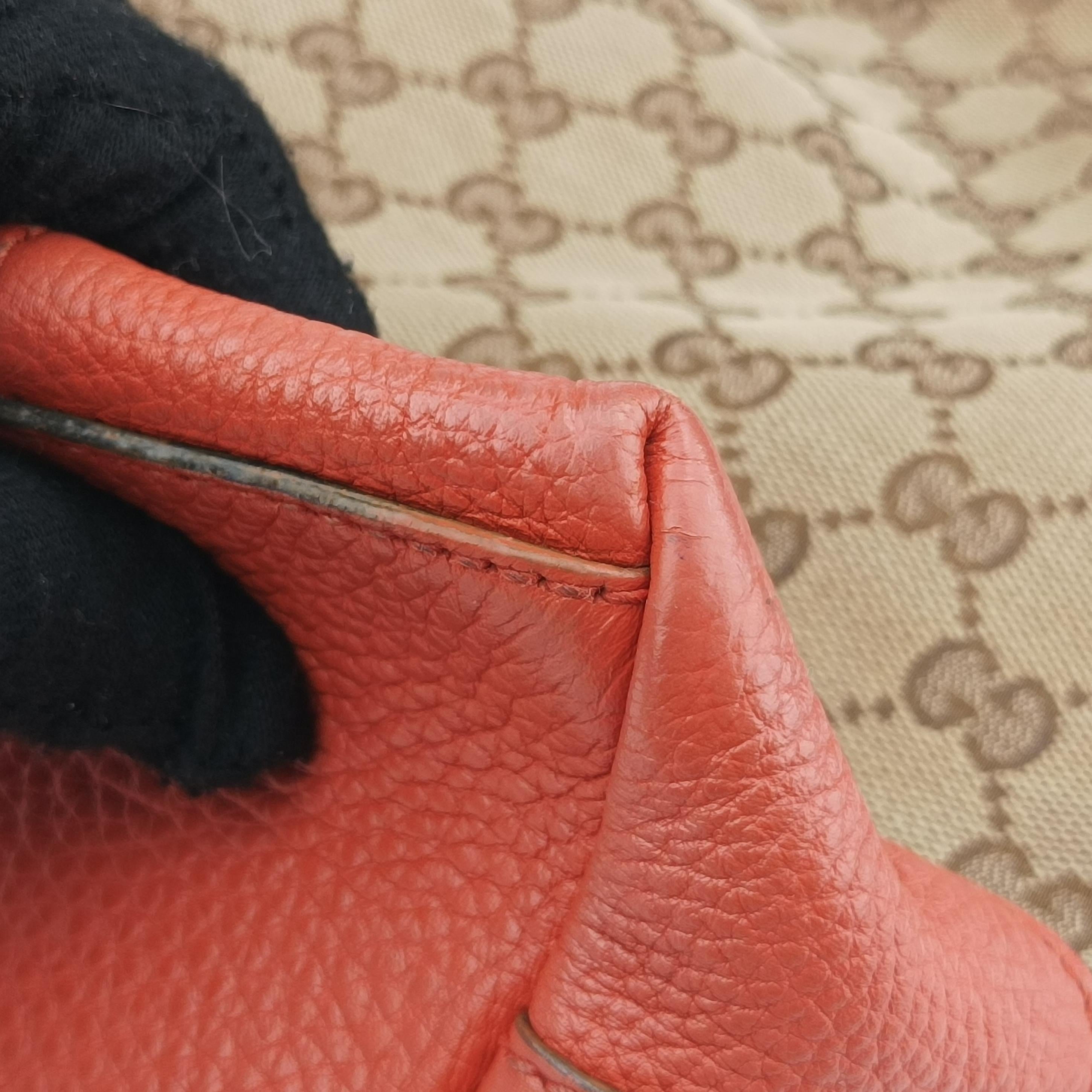 Pre-owned Gucci Miss GG Hobo beige×orange canvas x leather 326514 shoulderbag | stylenewstar