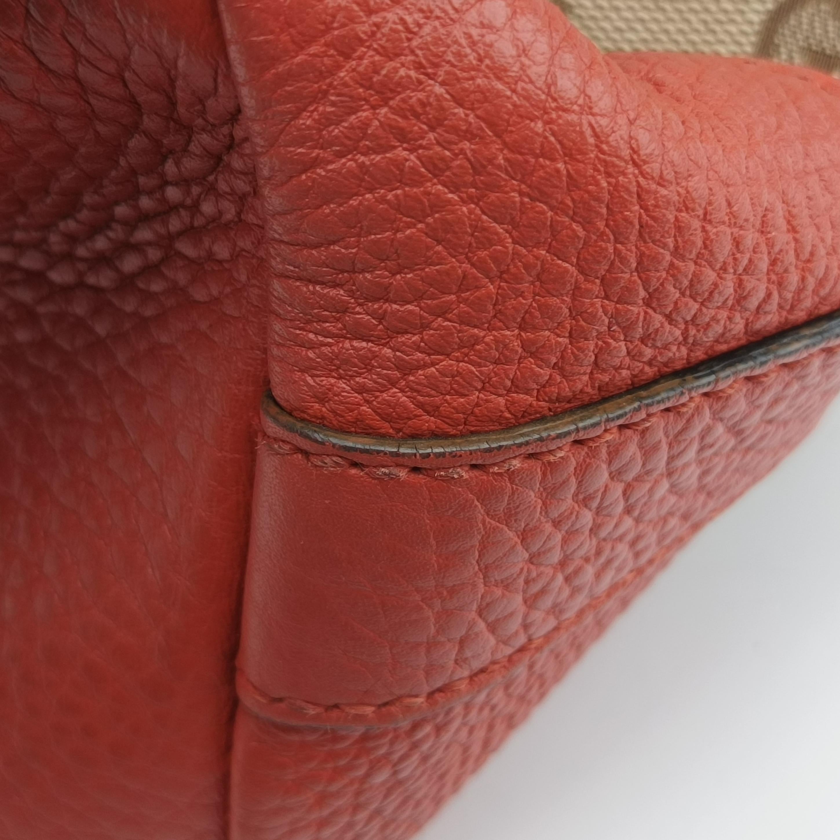 Pre-owned Gucci Miss GG Hobo beige×orange canvas x leather 326514 shoulderbag | stylenewstar