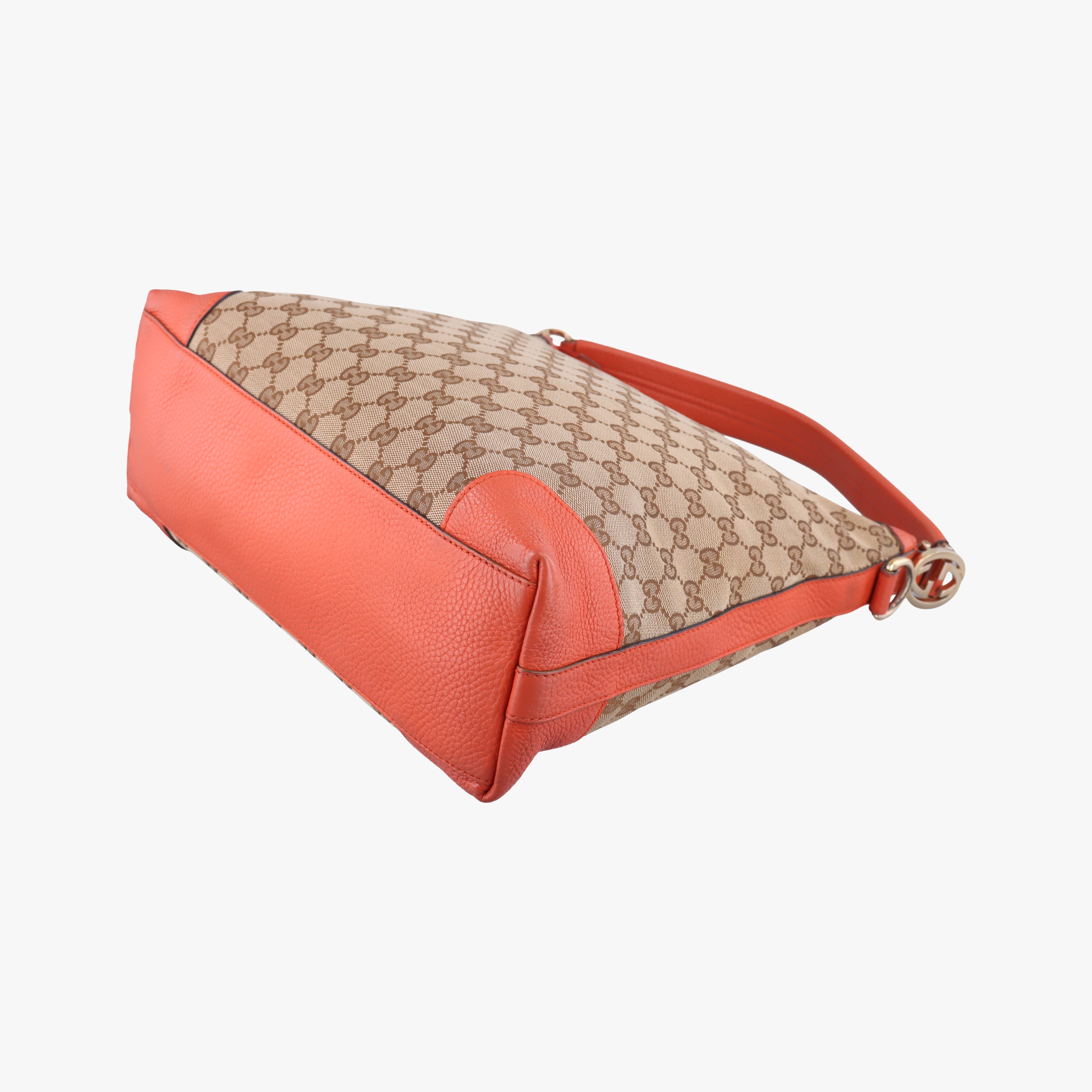 Pre-owned Gucci Miss GG Hobo beige×orange canvas x leather 326514 shoulderbag | stylenewstar