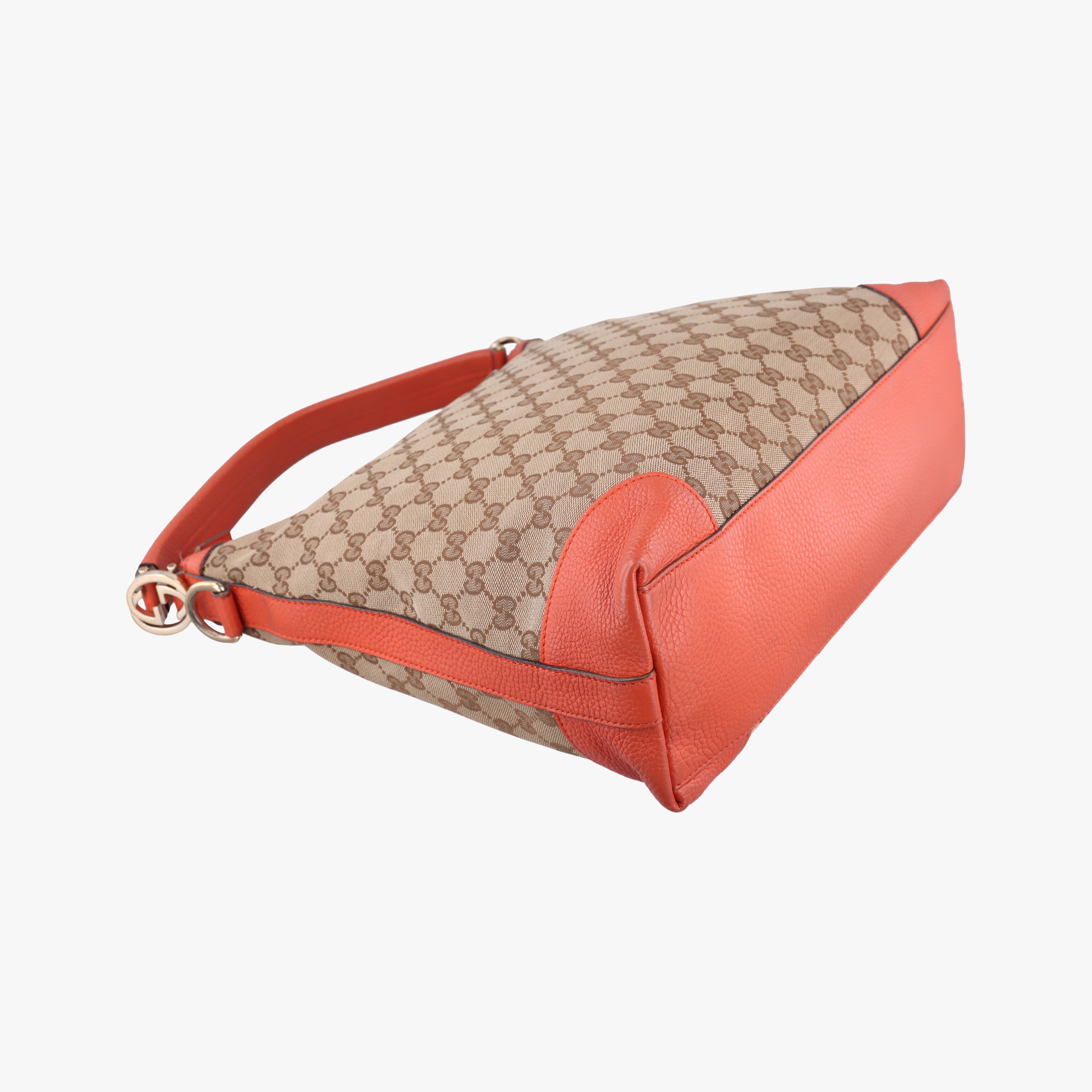 Pre-owned Gucci Miss GG Hobo beige×orange canvas x leather 326514 shoulderbag | stylenewstar