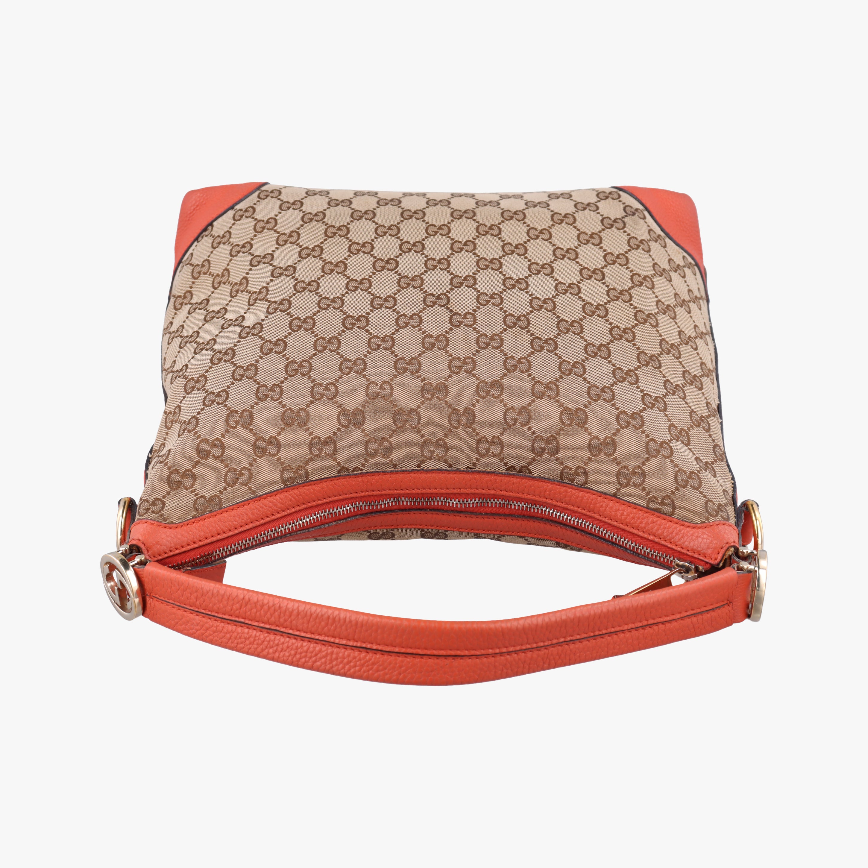 Pre-owned Gucci Miss GG Hobo beige×orange canvas x leather 326514 shoulderbag | stylenewstar