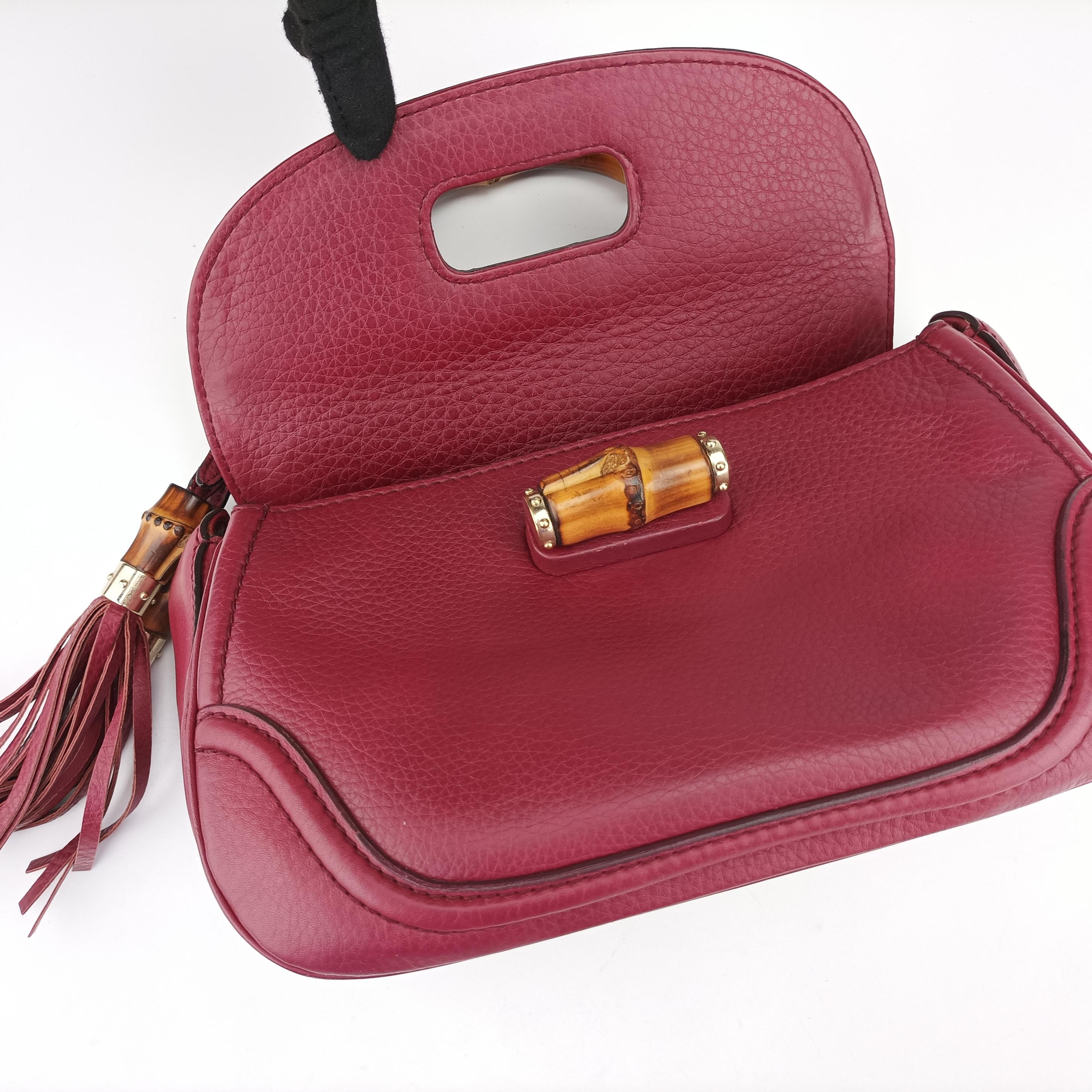 Vintage Gucci New Bamboo Burgundy Leather 254884 shoulderbag | stylenewstar
