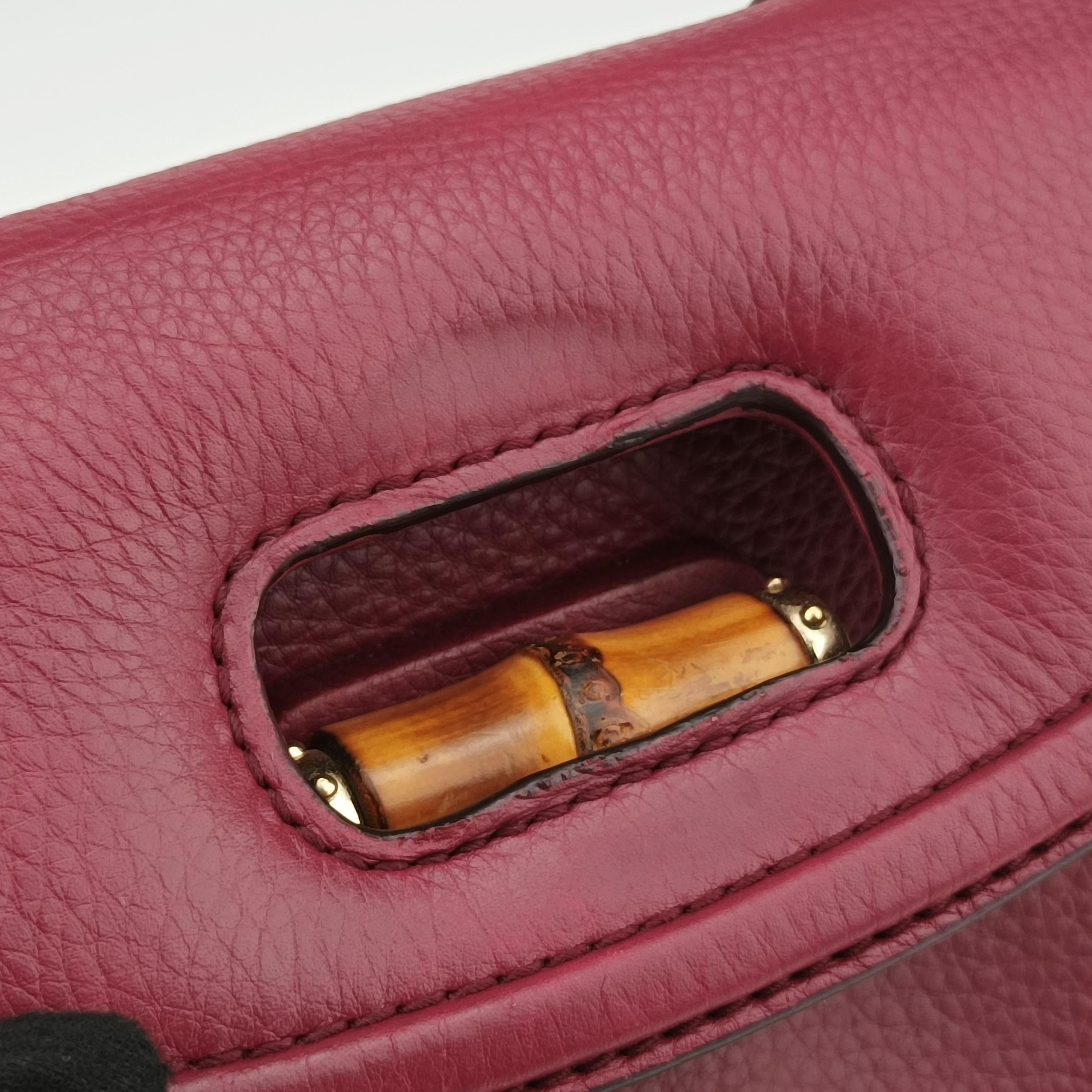 Vintage Gucci New Bamboo Burgundy Leather 254884 shoulderbag | stylenewstar