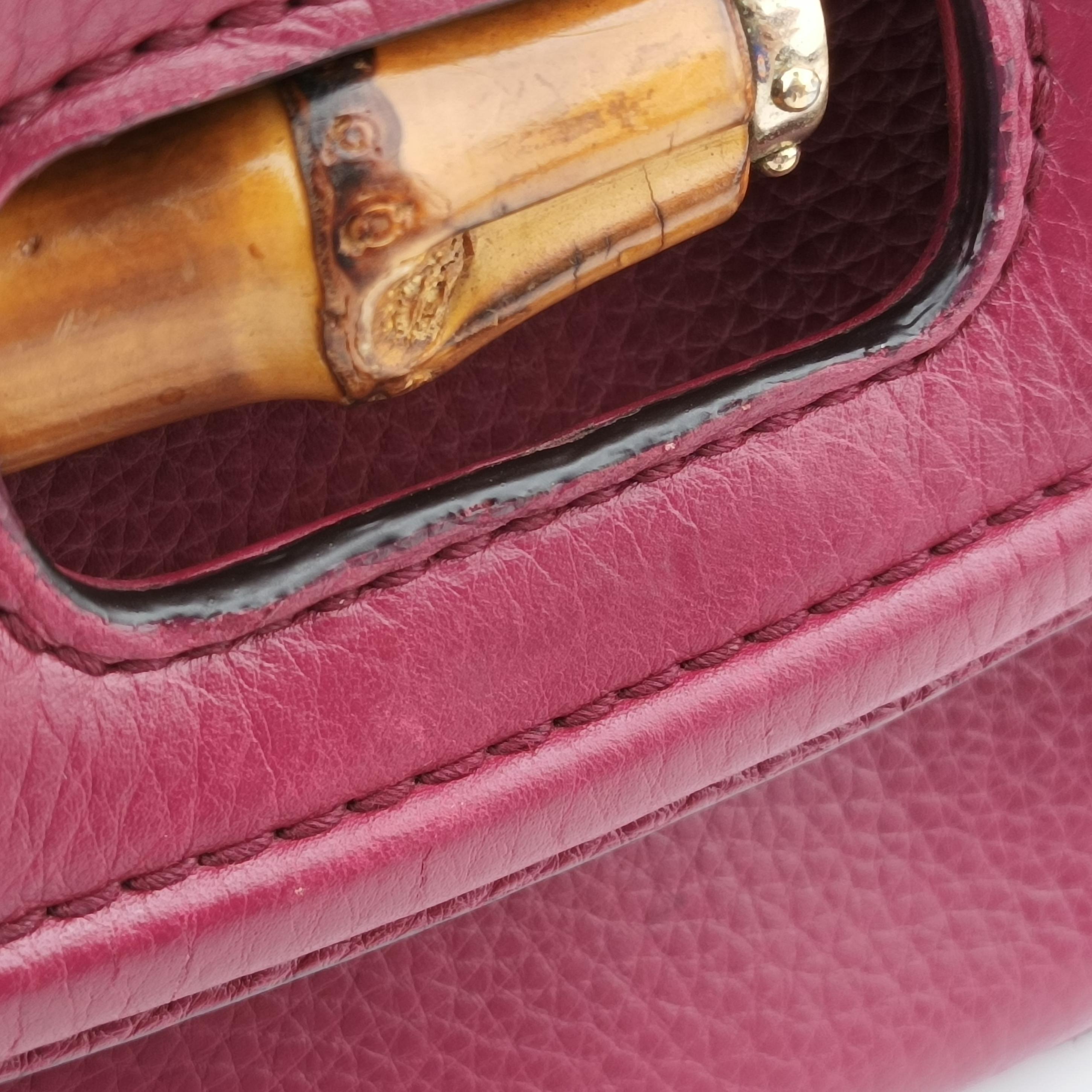 Vintage Gucci New Bamboo Burgundy Leather 254884 shoulderbag | stylenewstar