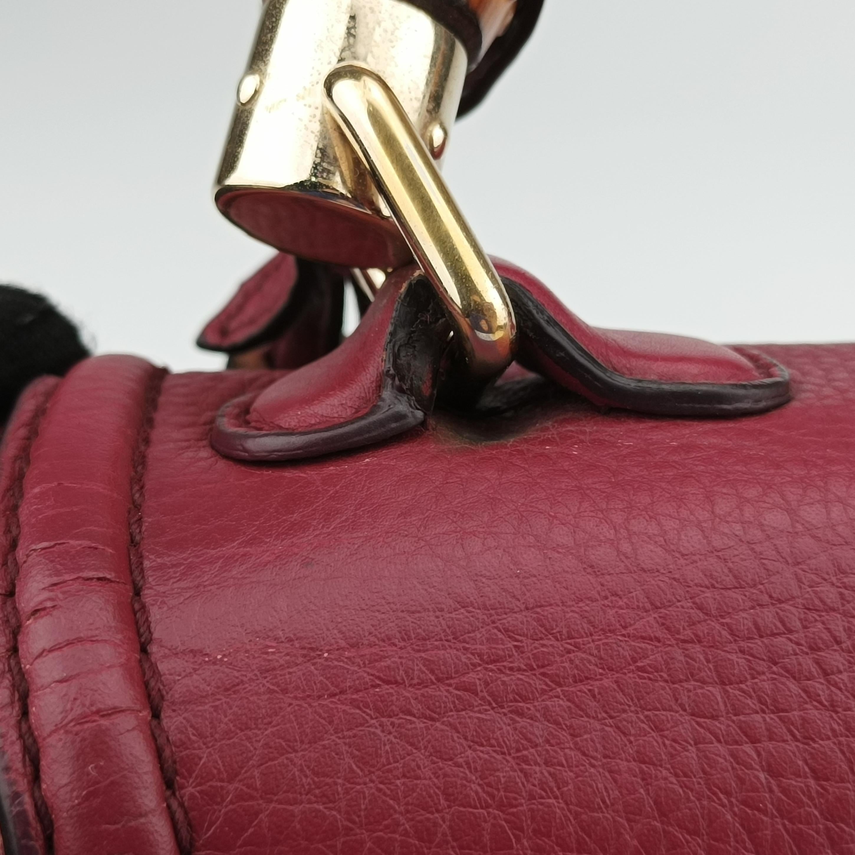 Vintage Gucci New Bamboo Burgundy Leather 254884 shoulderbag | stylenewstar