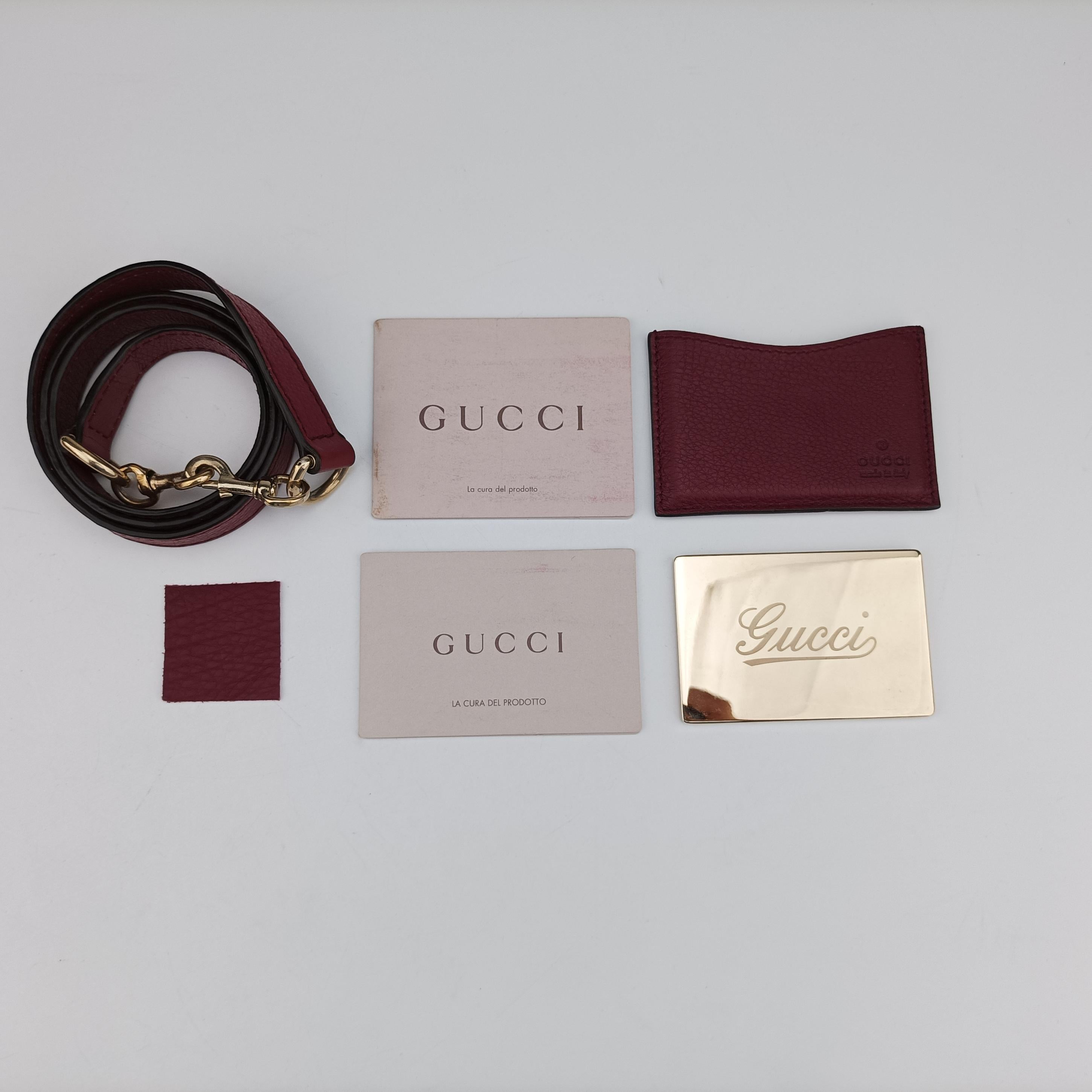 Vintage Gucci New Bamboo Burgundy Leather 254884 shoulderbag | stylenewstar