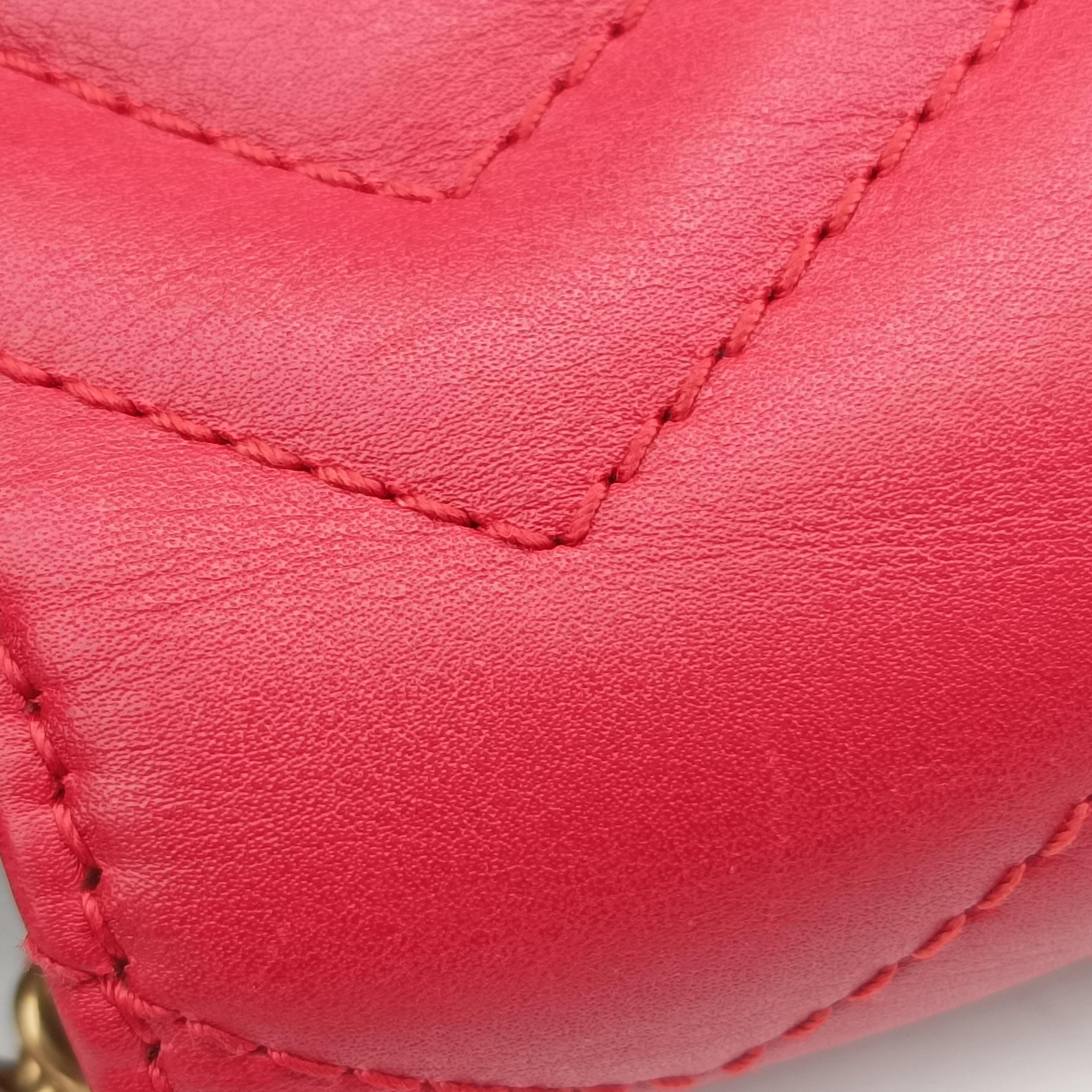 Pre-owned Gucci GG Marmont Red Leather 476433 shoulderbag | stylenewstar