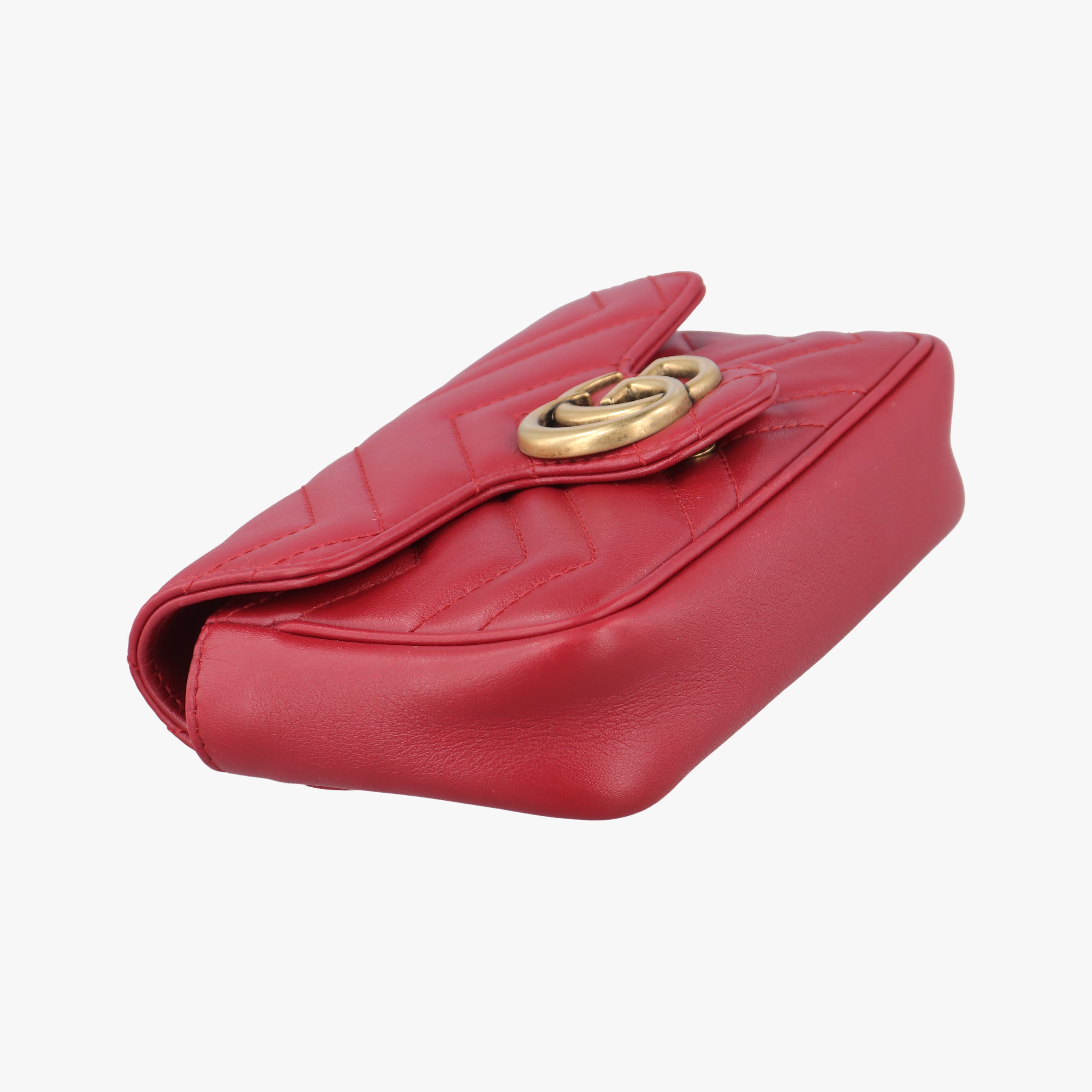 Pre-owned Gucci GG Marmont Red Leather 476433 shoulderbag | stylenewstar