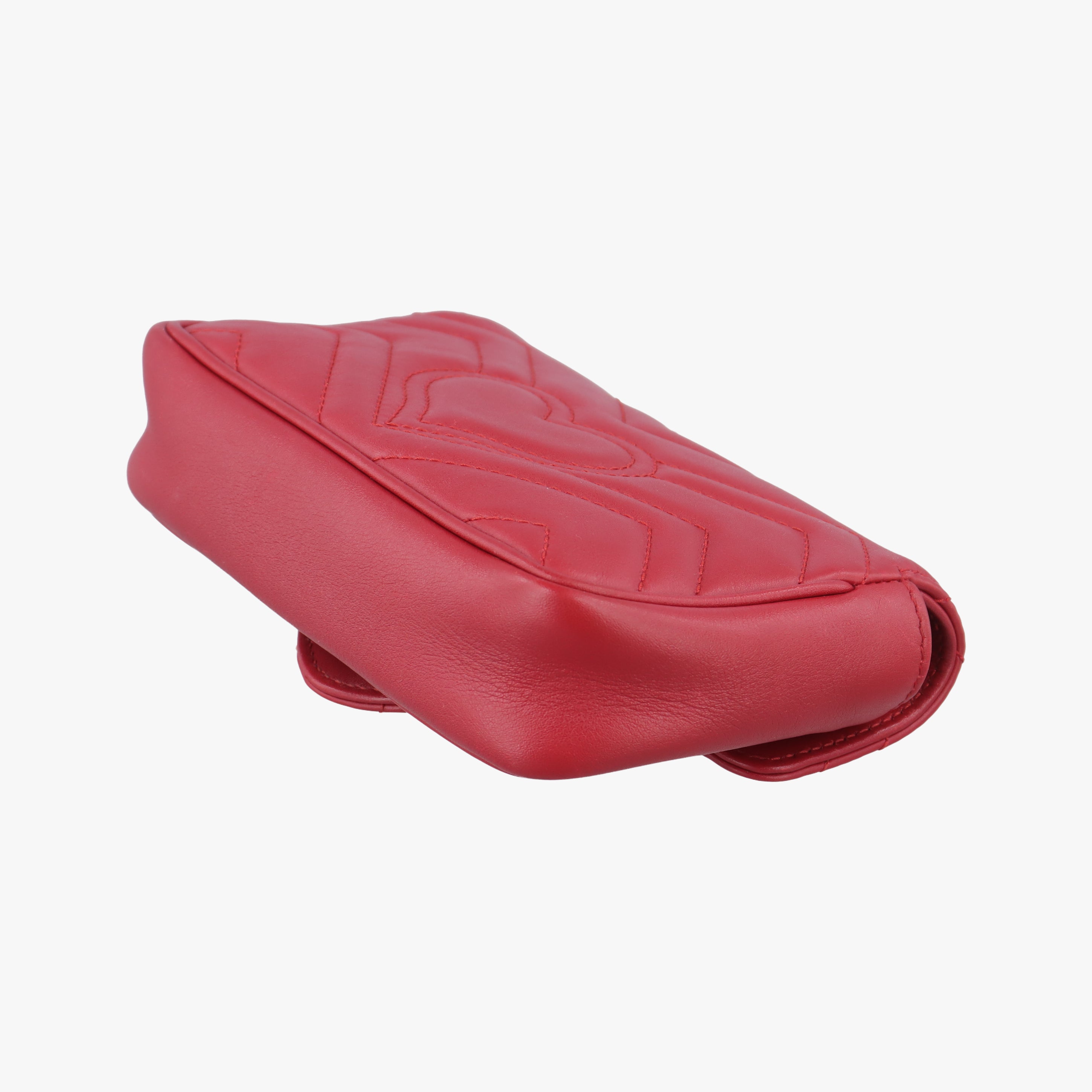 Pre-owned Gucci GG Marmont Red Leather 476433 shoulderbag | stylenewstar