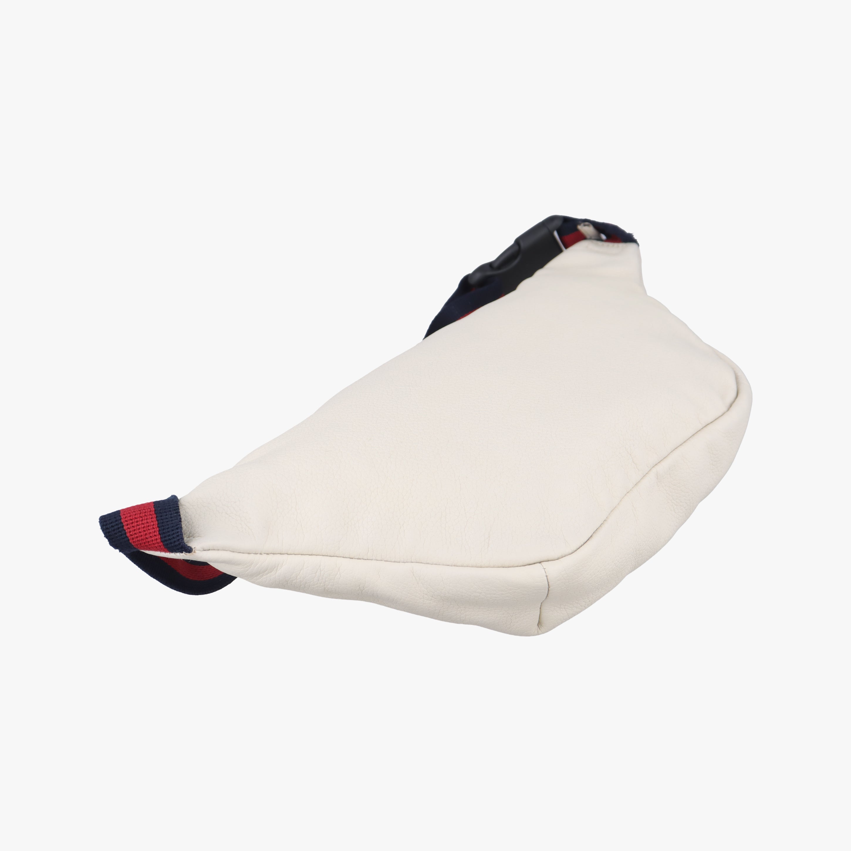 Pre-owned Gucci Gucci Print White Leather 493869 bum bag/waist bag | stylenewstar