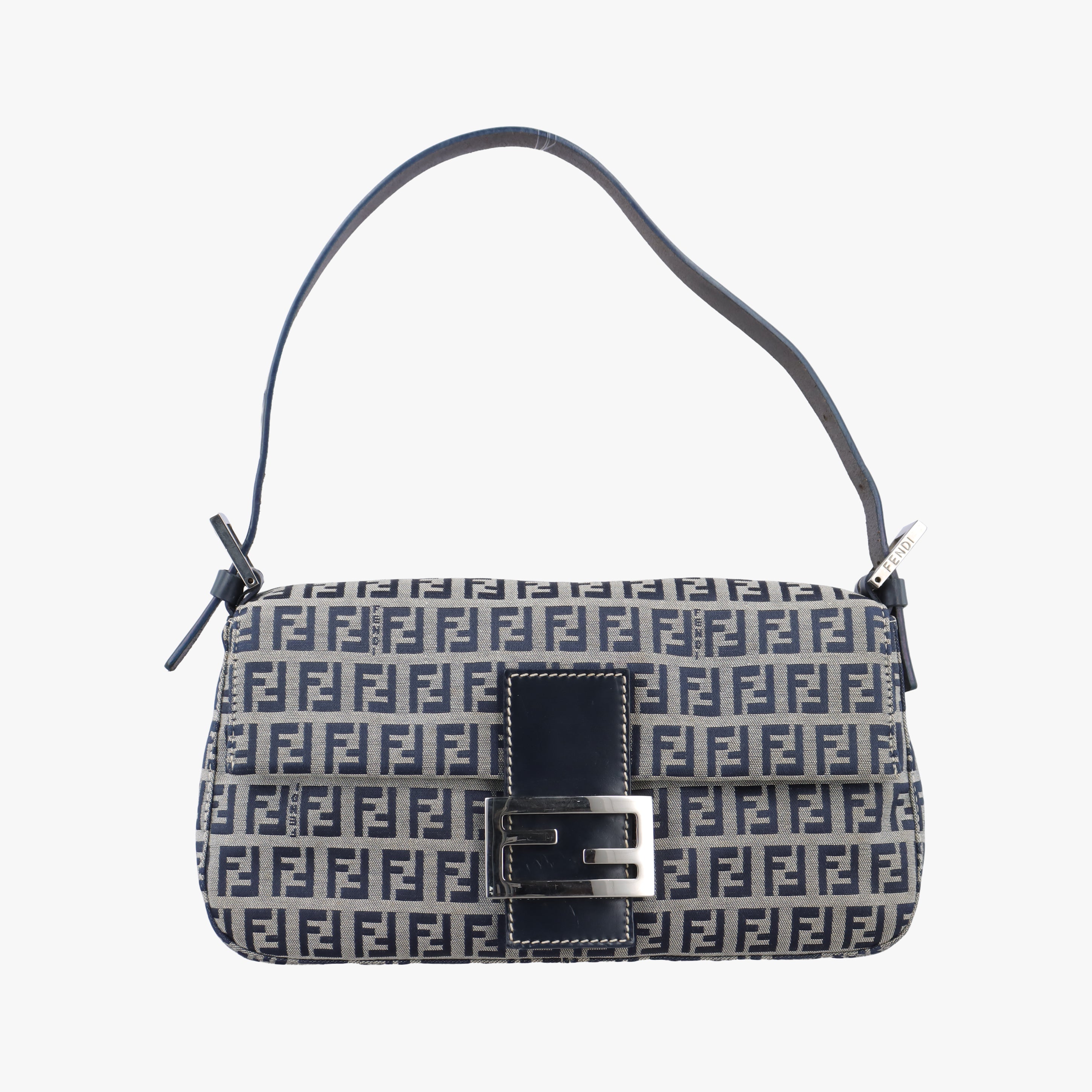 Secondhand Fendi Baguette Navy Jacquard 26424 shoulderbag | stylenewstar