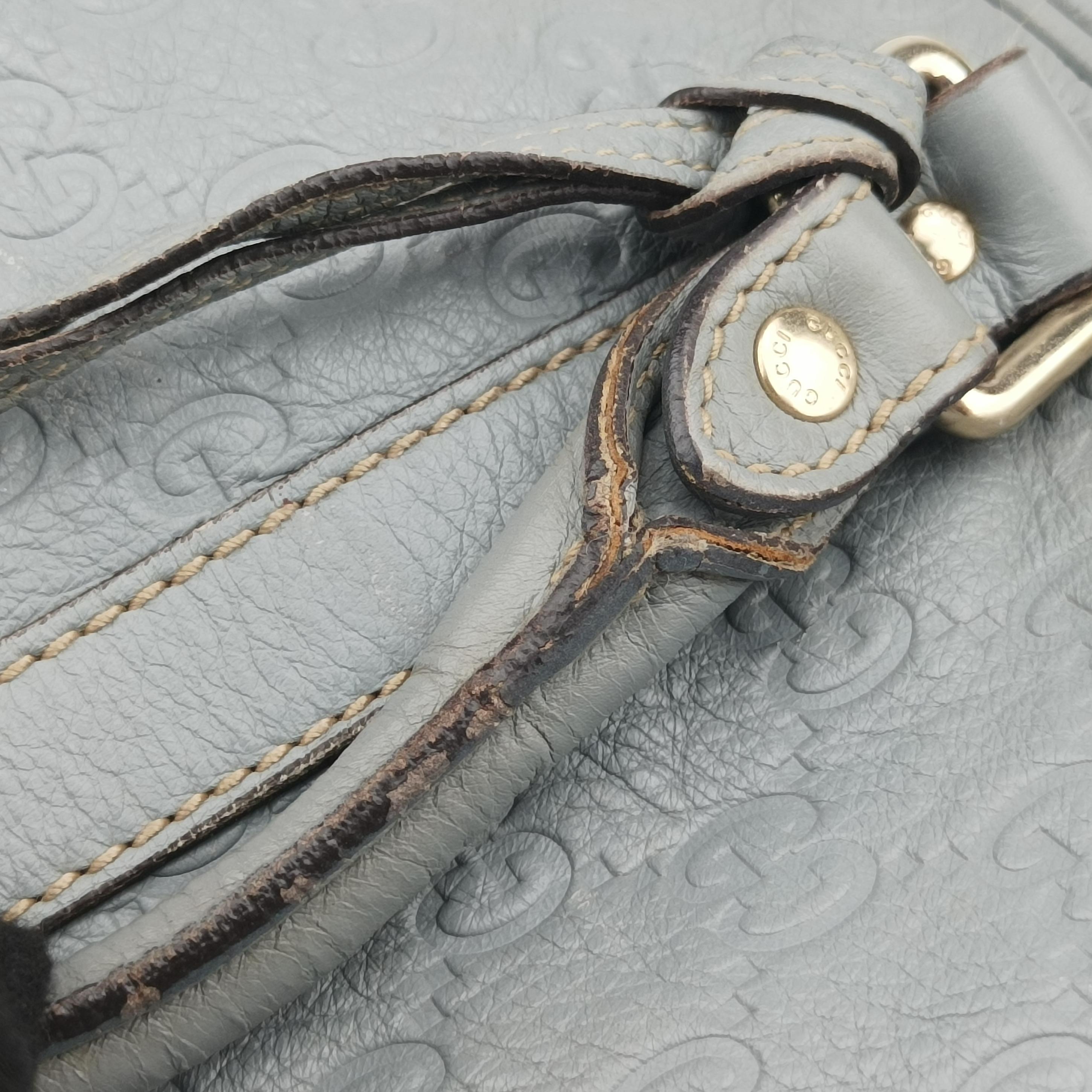 Secondhand Gucci GG plus GG Supreme Briefcase Grey Leather 201480 shoulderbag | stylenewstar