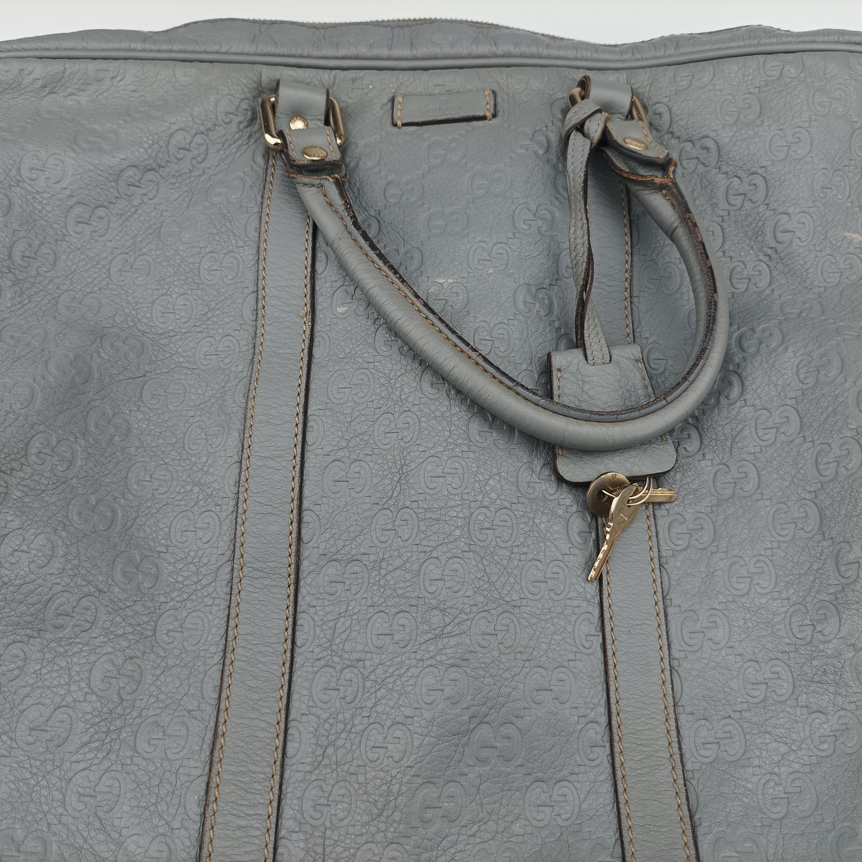 Secondhand Gucci GG plus GG Supreme Briefcase Grey Leather 201480 shoulderbag | stylenewstar
