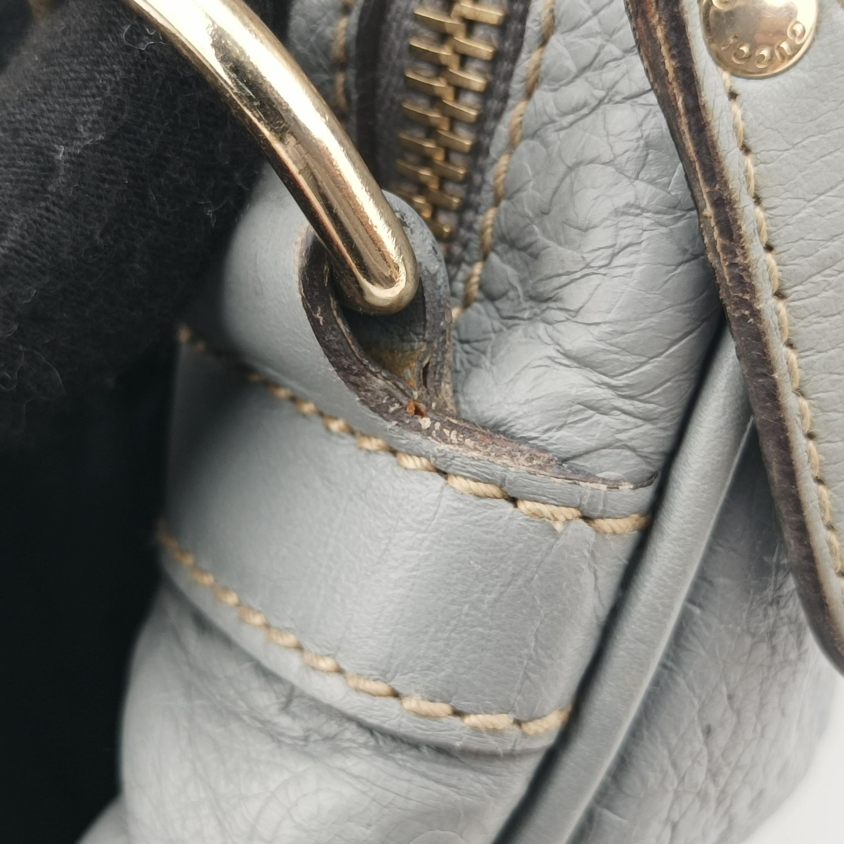 Secondhand Gucci GG plus GG Supreme Briefcase Grey Leather 201480 shoulderbag | stylenewstar